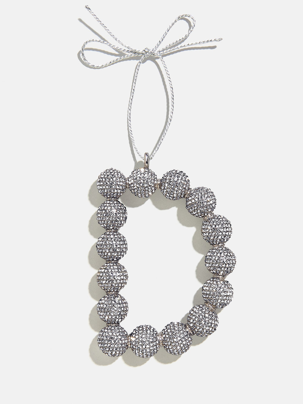 Merry Monogram Ornament - Silver/Pavé