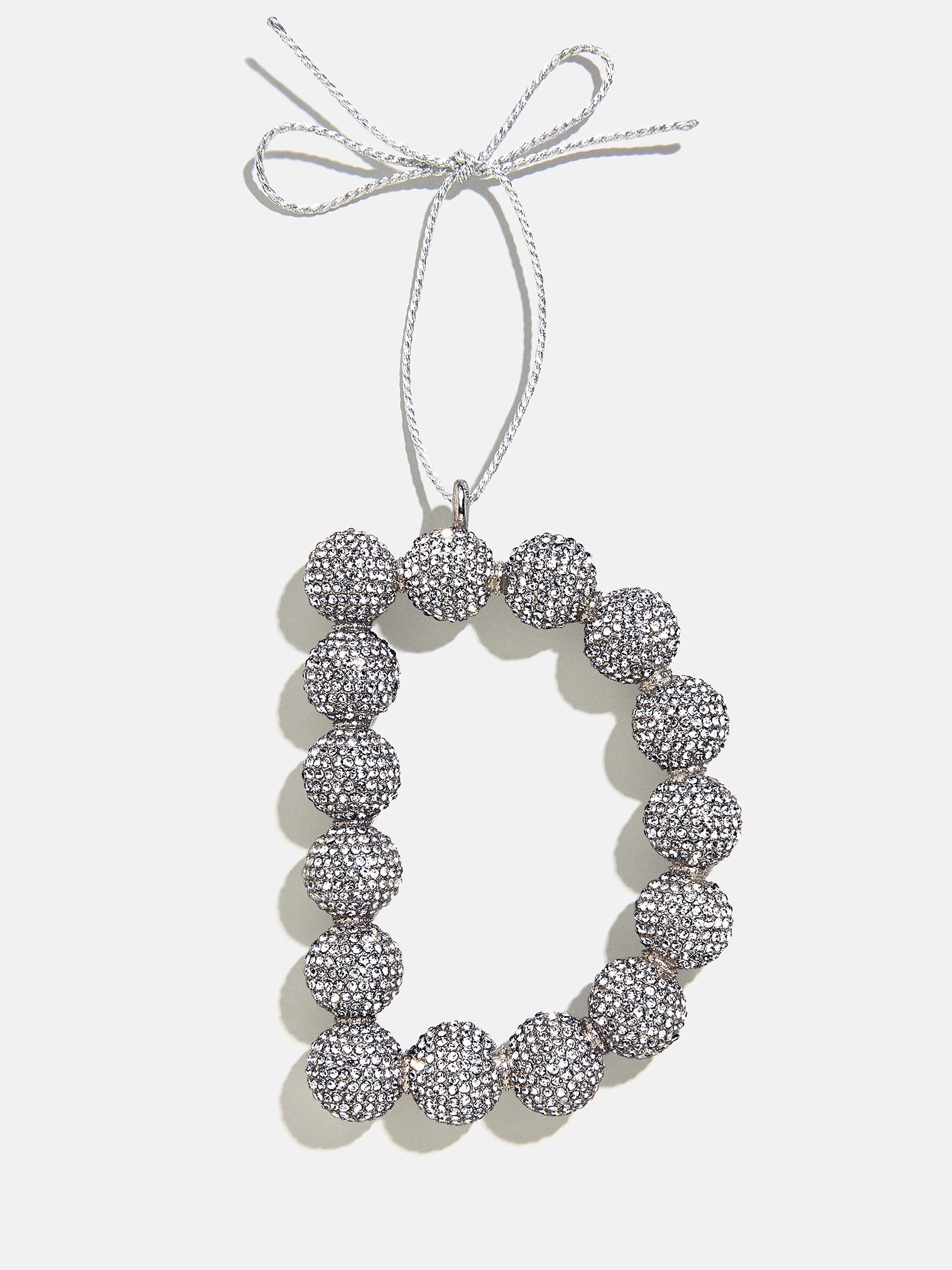 Merry Monogram Ornament - Silver/Pavé