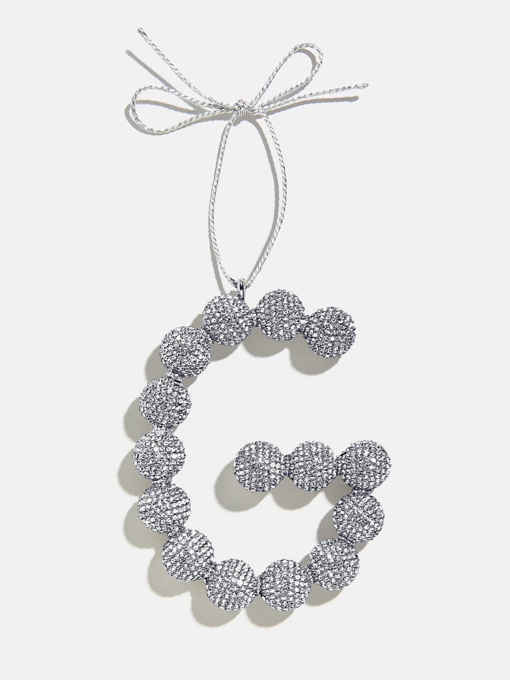 Merry Monogram Ornament - Silver/Pavé