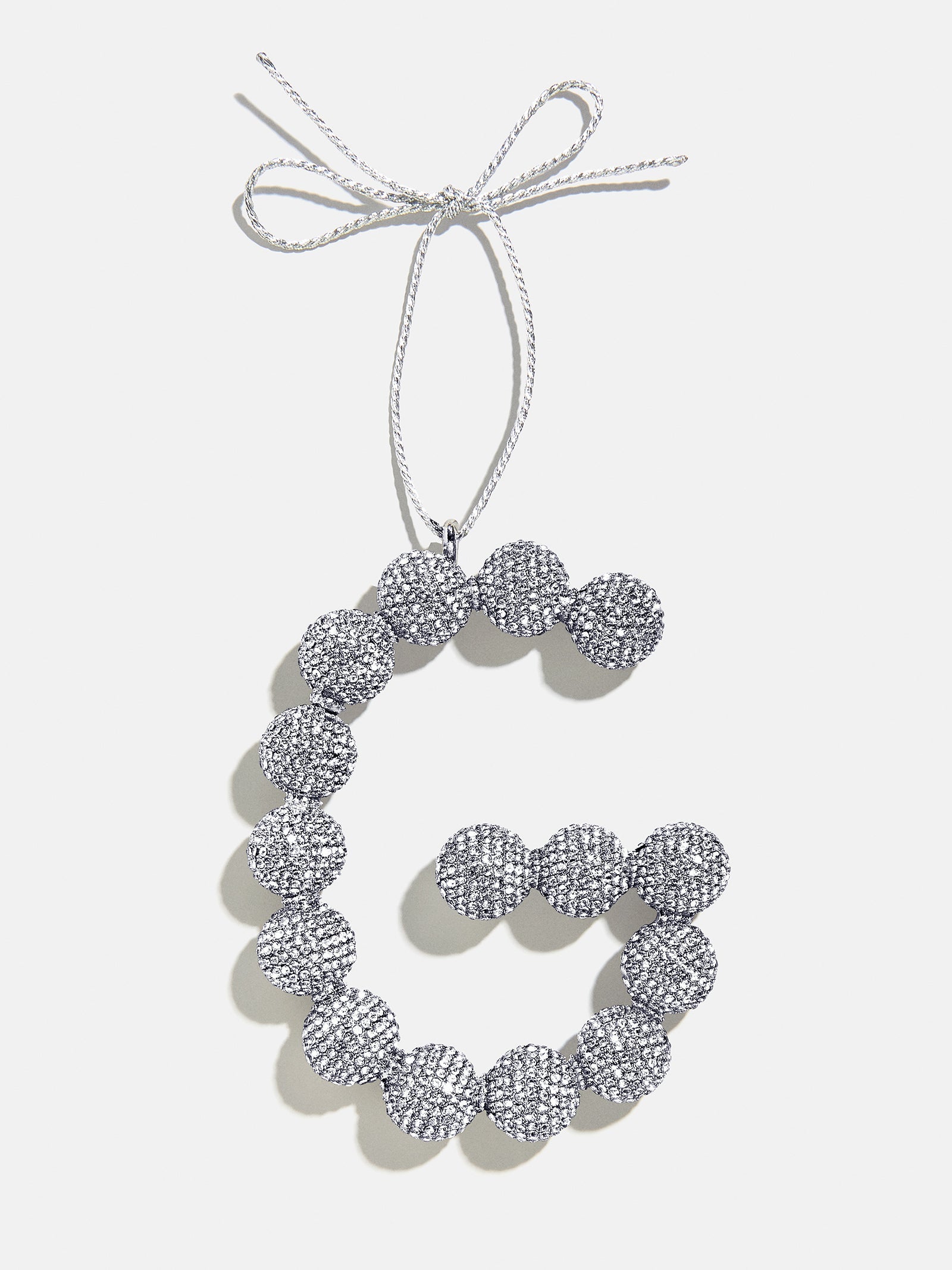Merry Monogram Ornament - Silver/Pavé