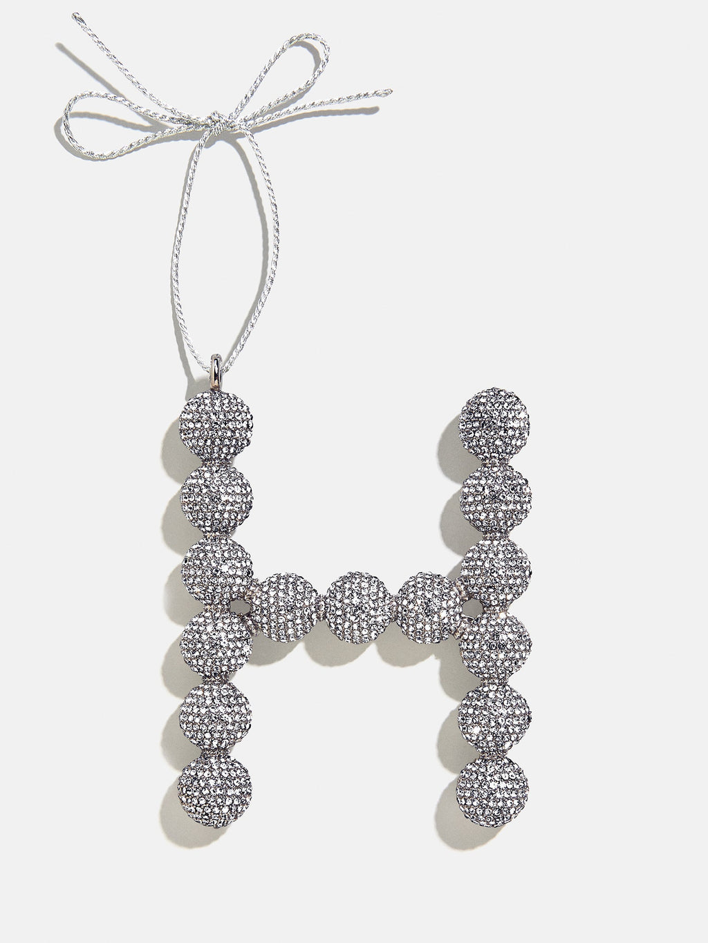 Merry Monogram Ornament - Silver/Pavé