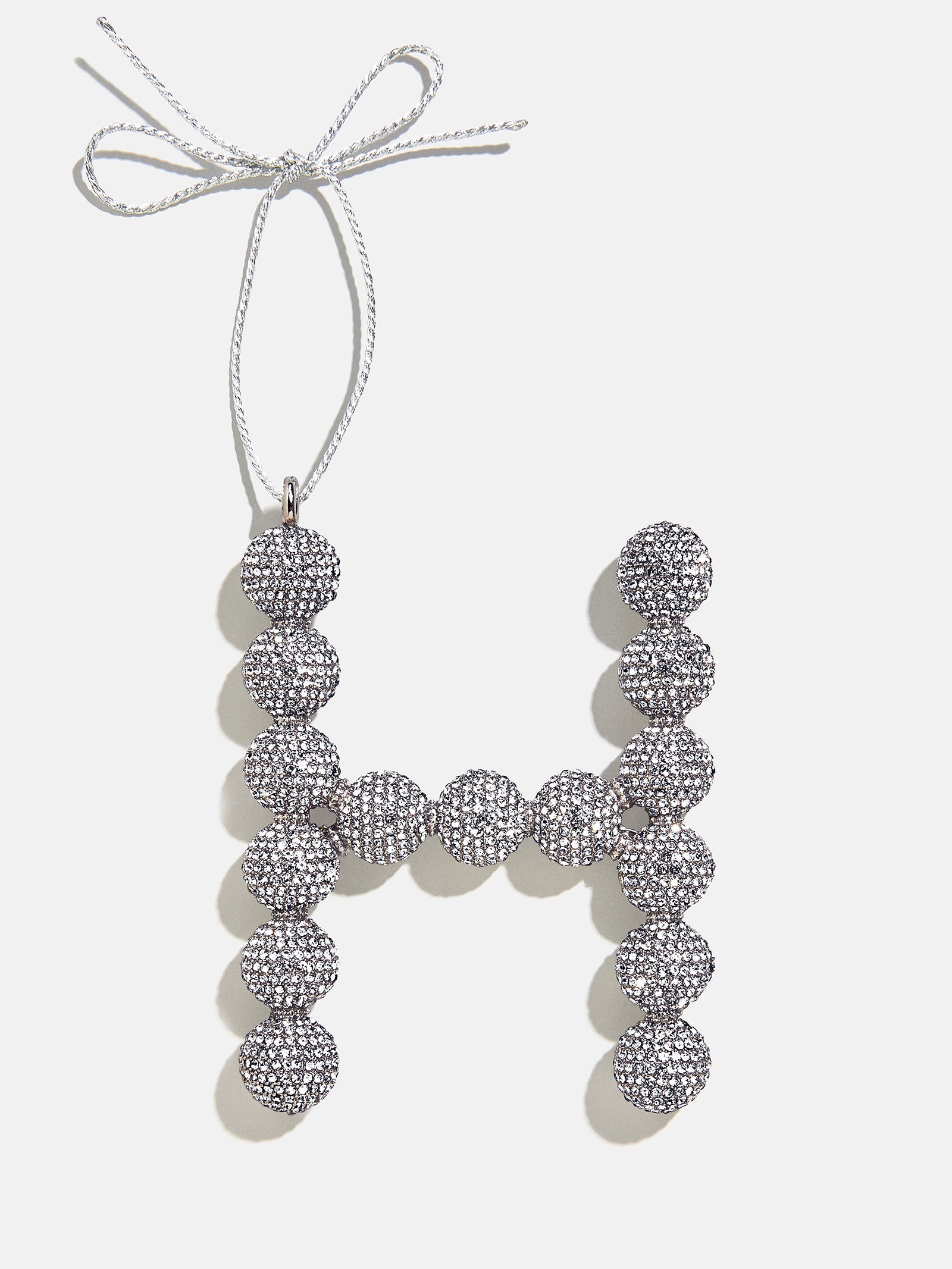 Merry Monogram Ornament - Silver/Pavé