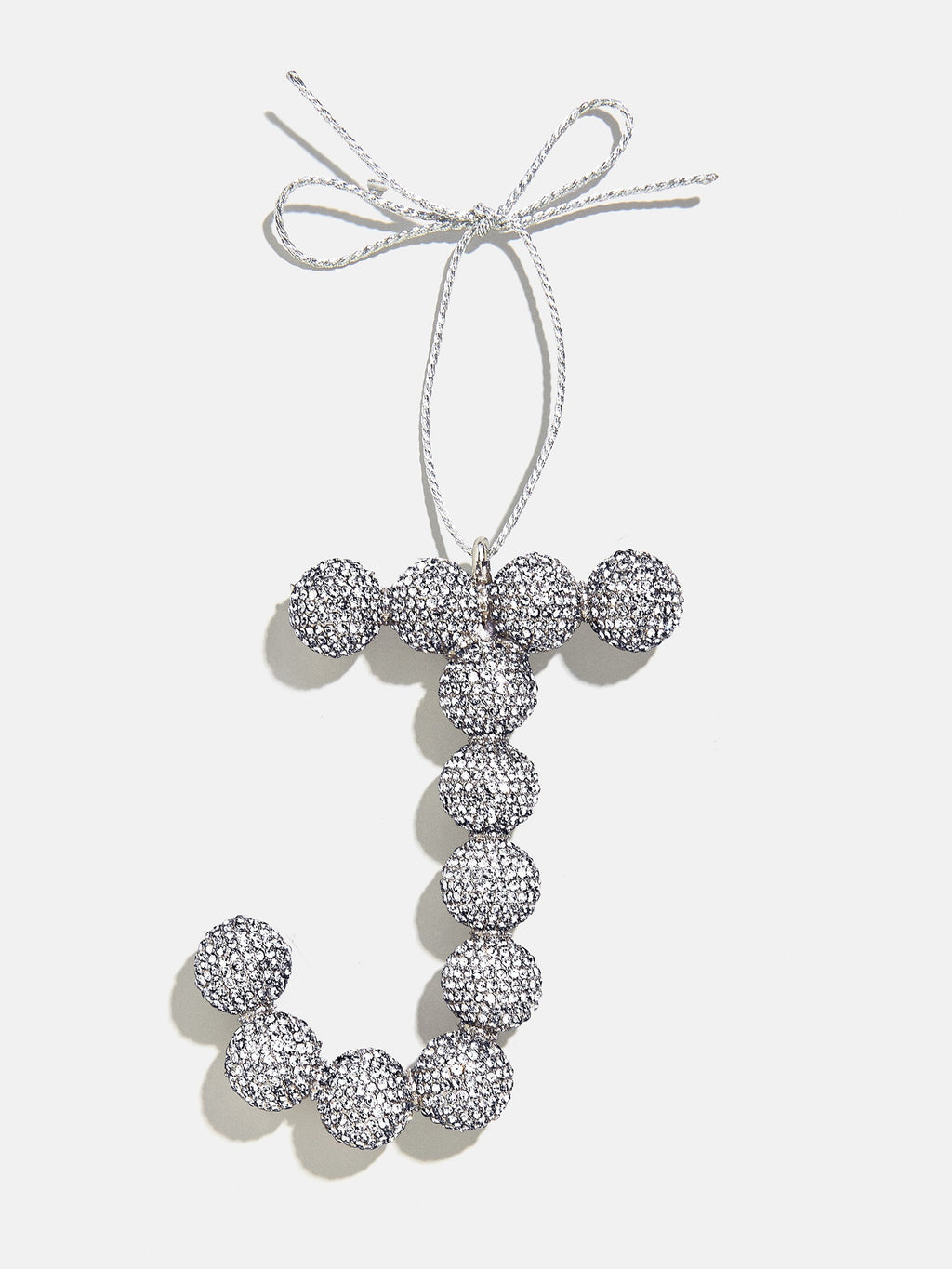 Merry Monogram Ornament - Silver/Pavé