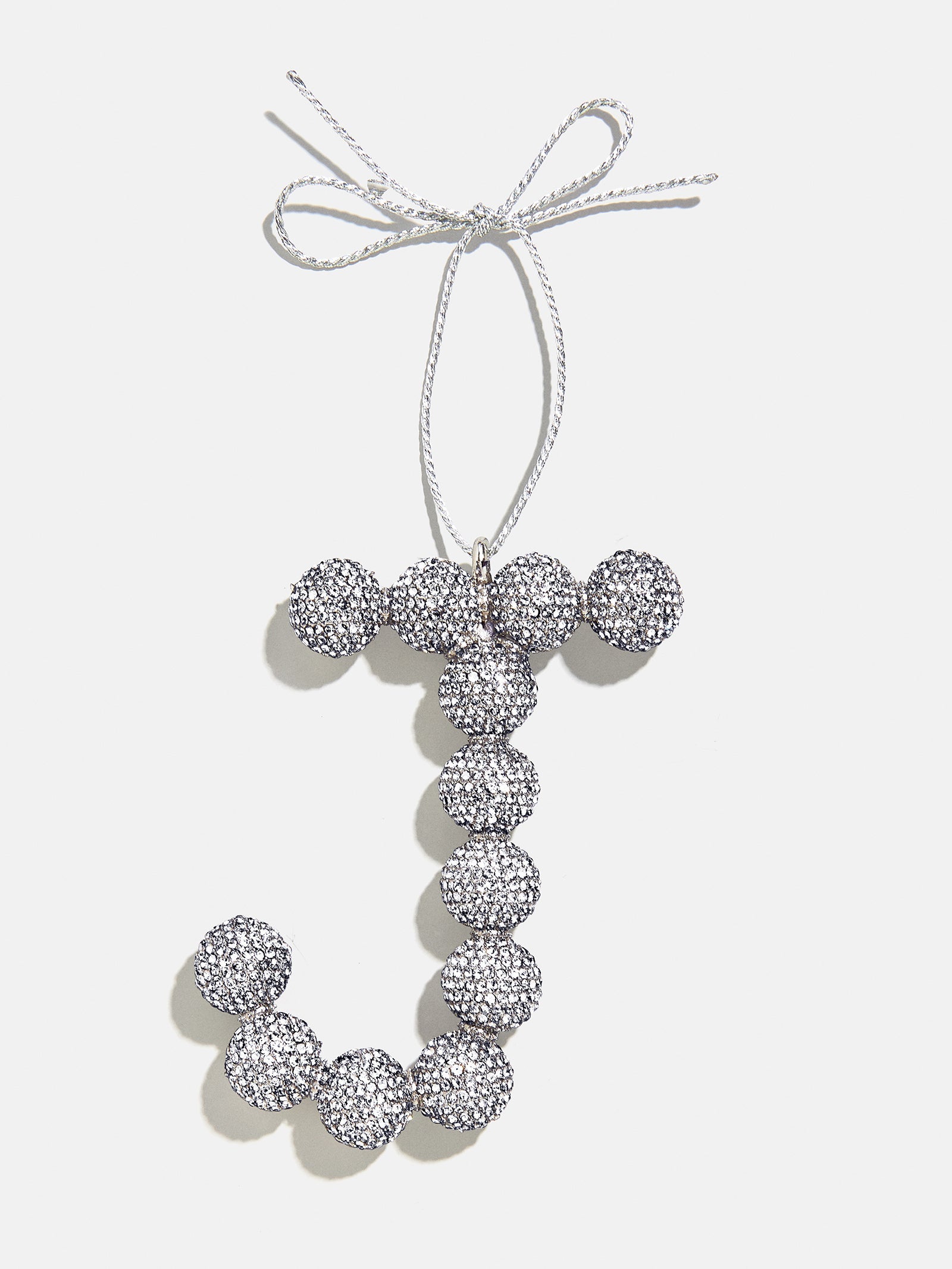 Merry Monogram Ornament - Silver/Pavé