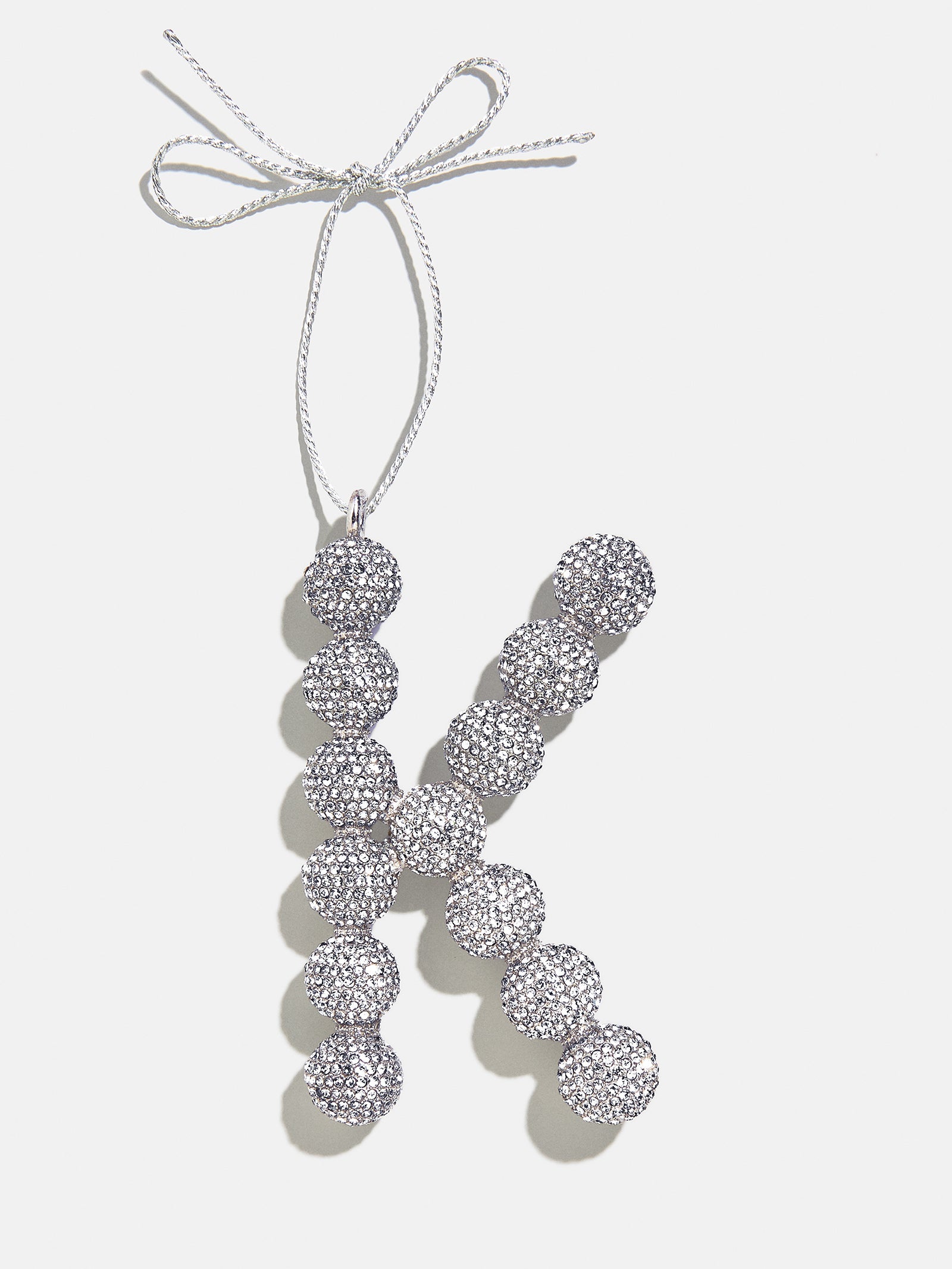 Merry Monogram Ornament - Silver/Pavé