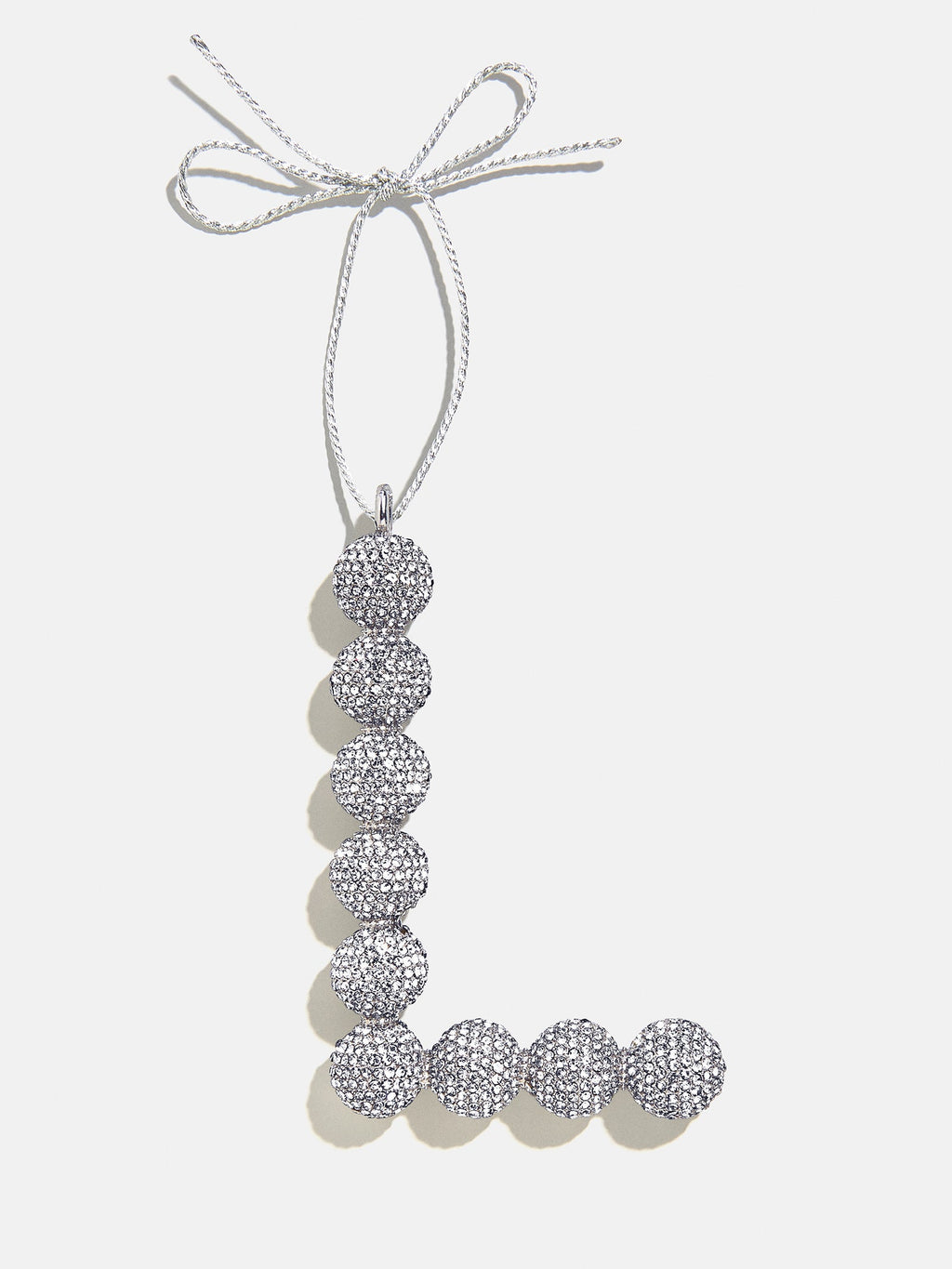 Merry Monogram Ornament - Silver/Pavé