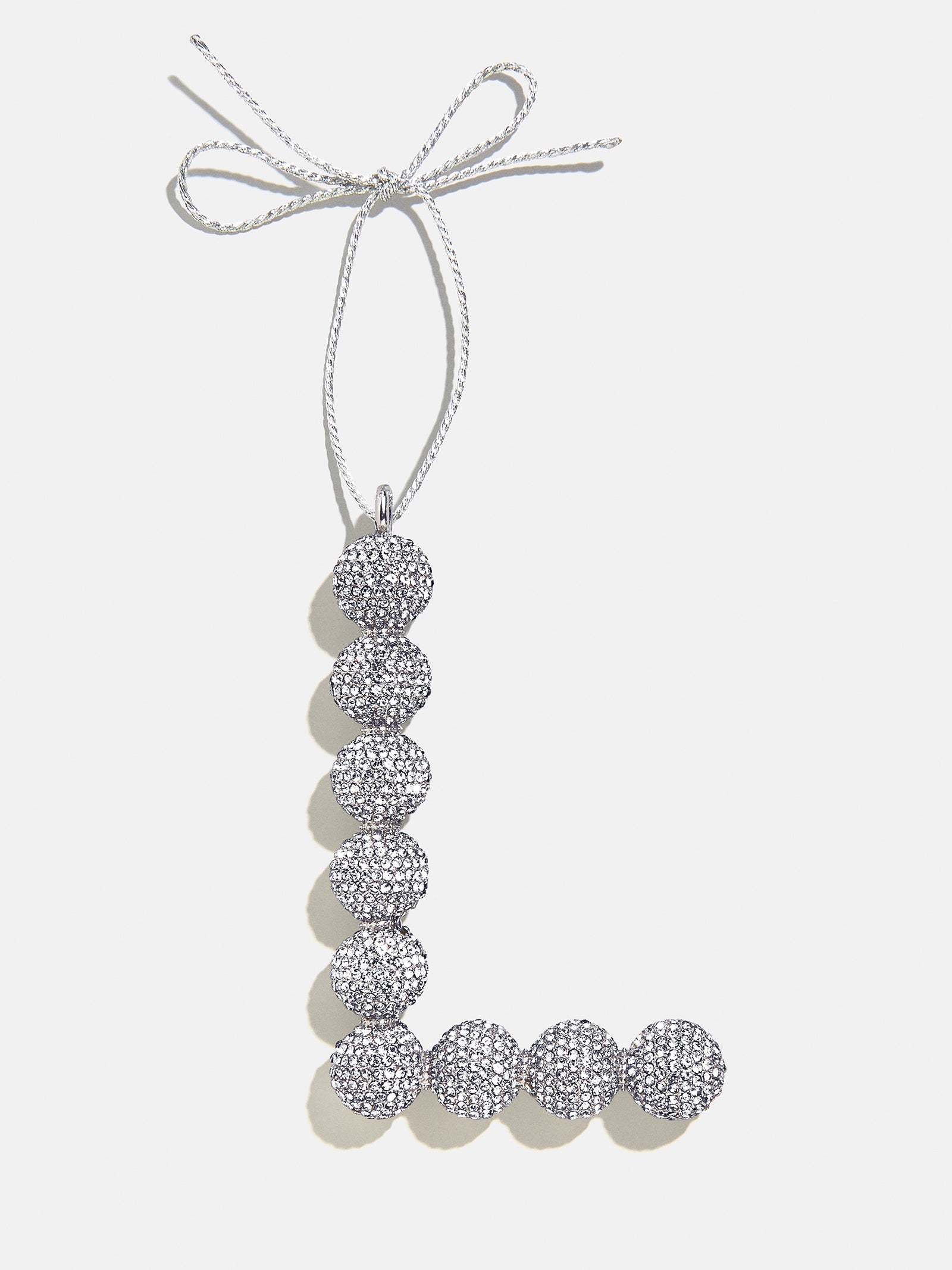 Merry Monogram Ornament - Silver/Pavé