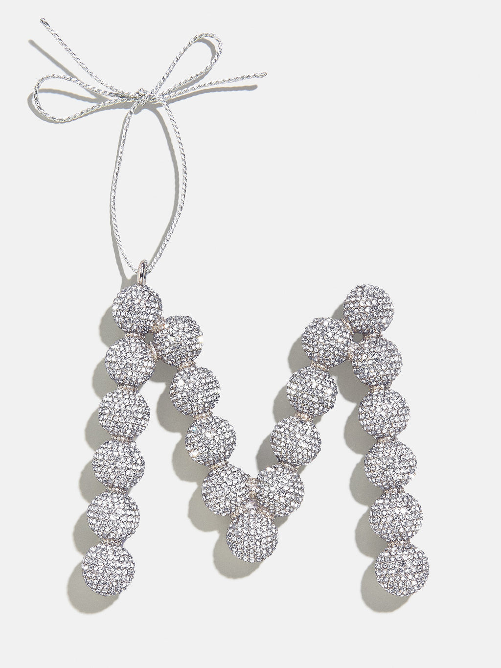 Merry Monogram Ornament - Silver/Pavé
