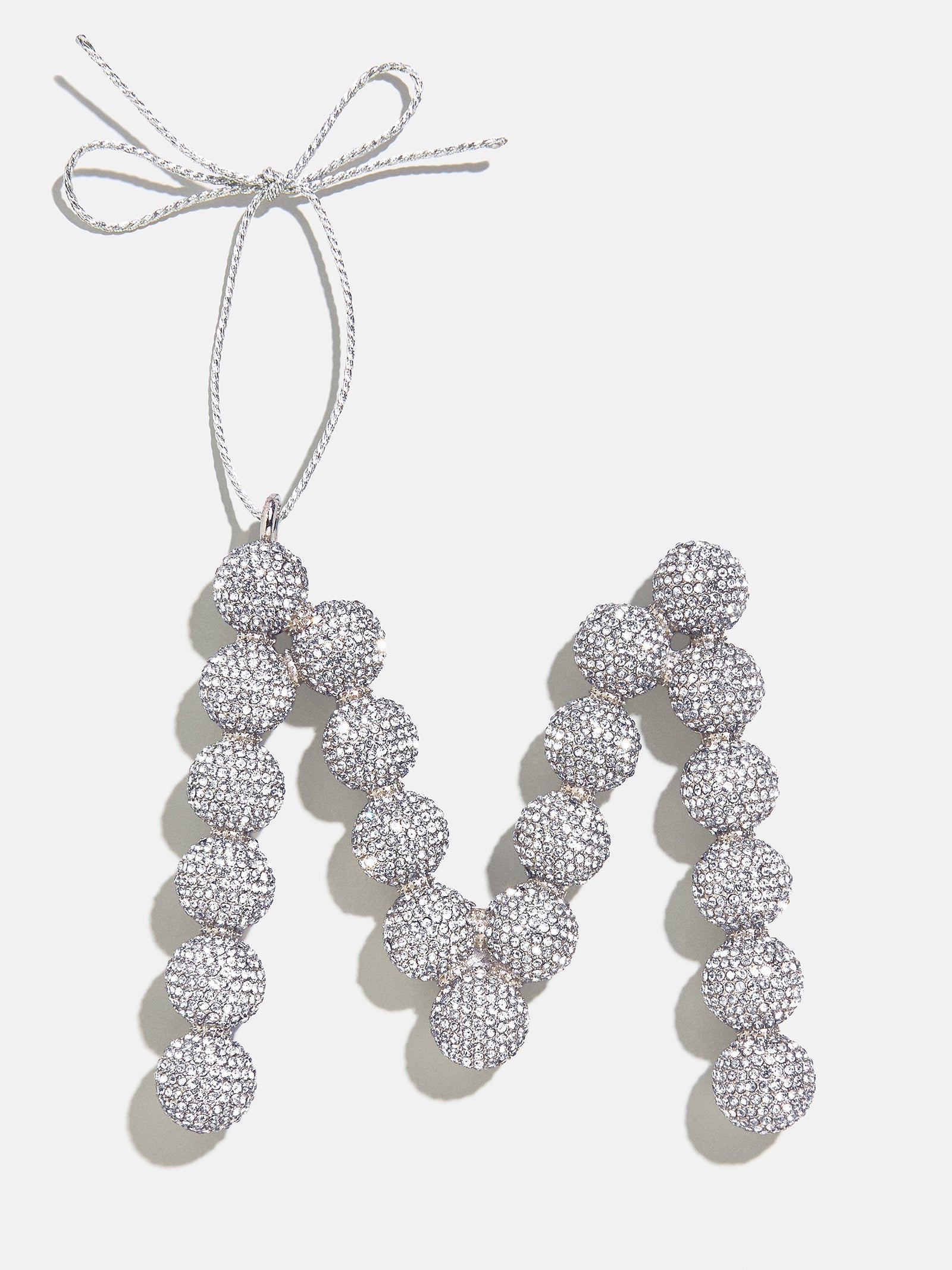 Merry Monogram Ornament - Silver/Pavé