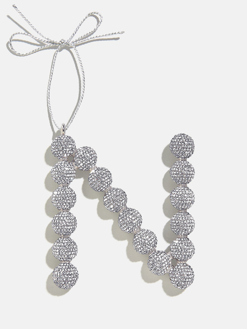 Merry Monogram Ornament - Silver/Pavé