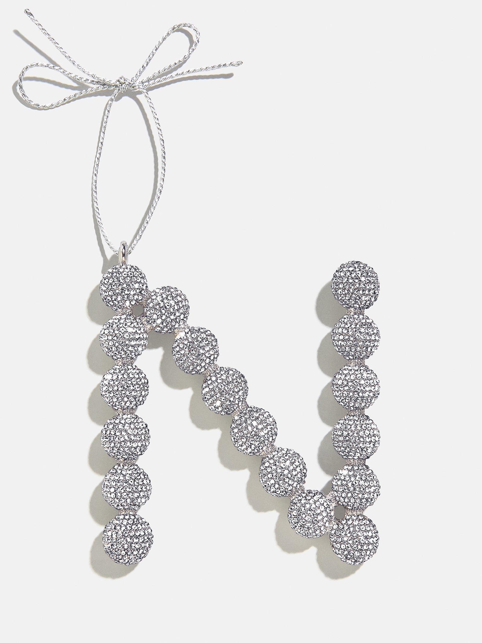 Merry Monogram Ornament - Silver/Pavé
