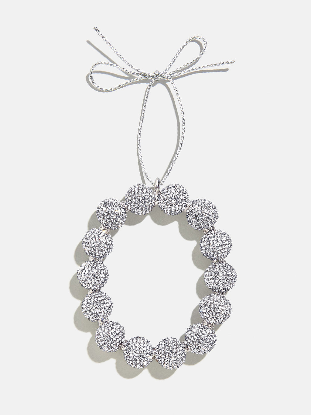 Merry Monogram Ornament - Silver/Pavé