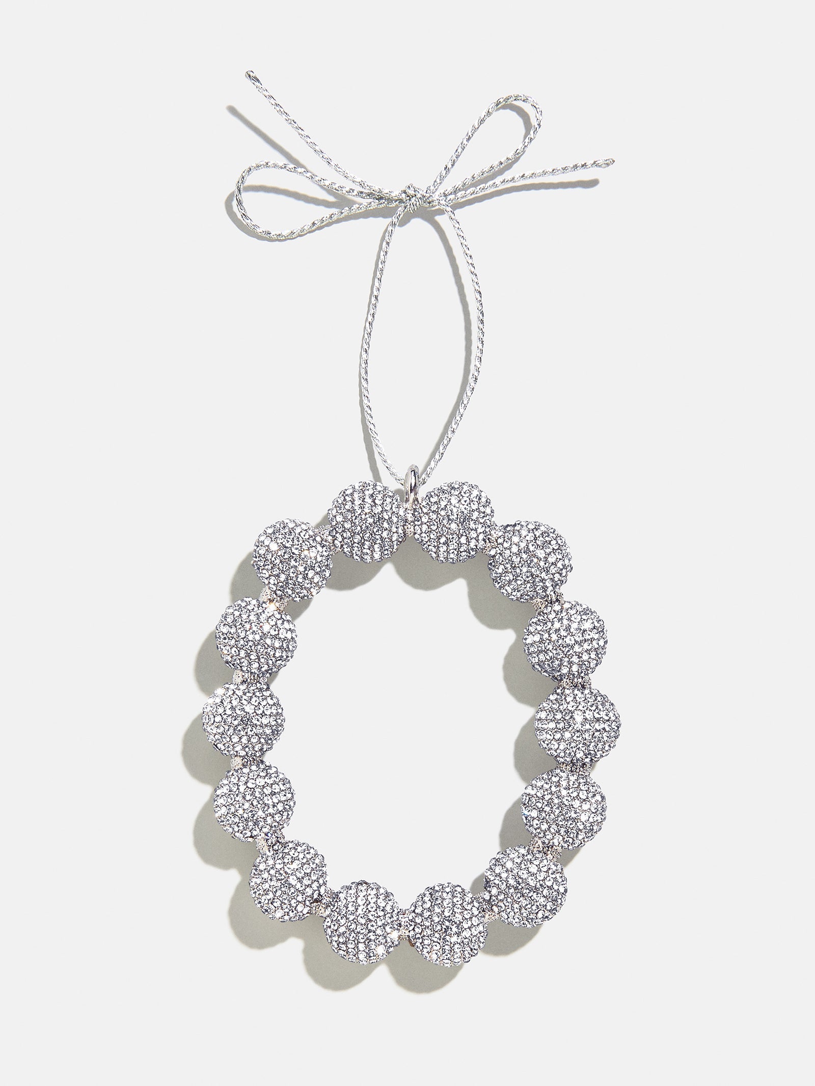 Merry Monogram Ornament - Silver/Pavé