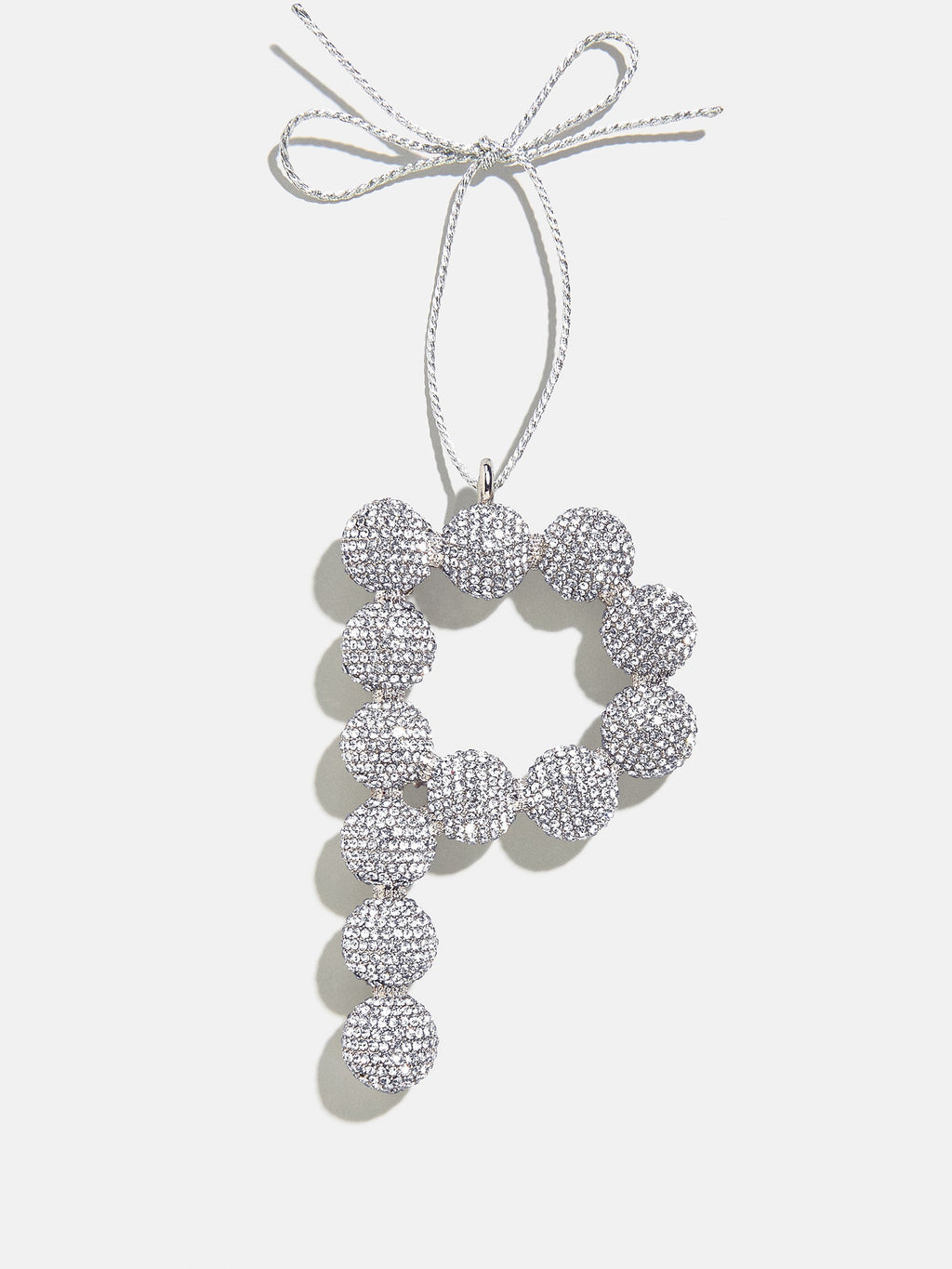 Merry Monogram Ornament - Silver/Pavé