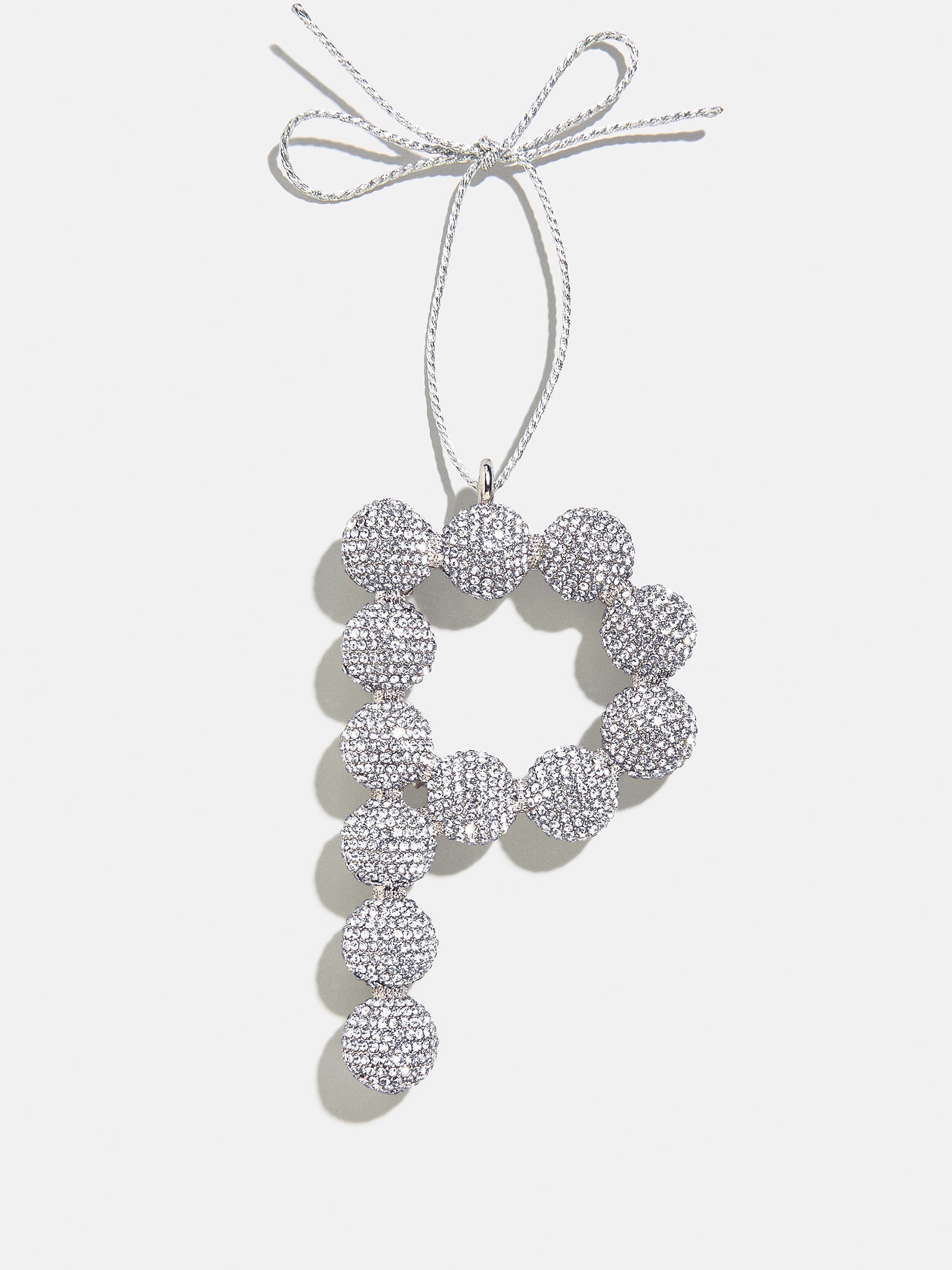 Merry Monogram Ornament - Silver/Pavé