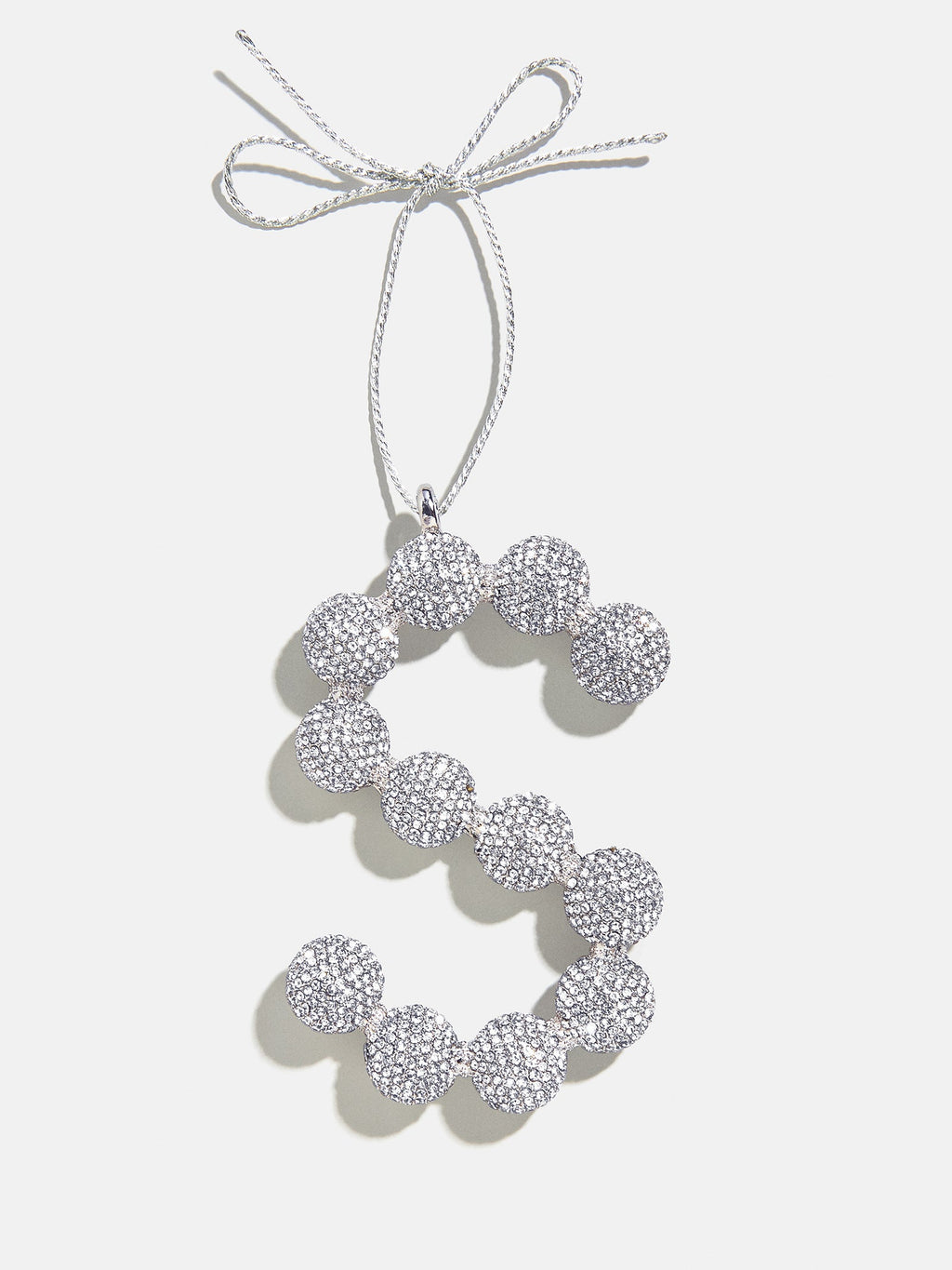 Merry Monogram Ornament - Silver/Pavé
