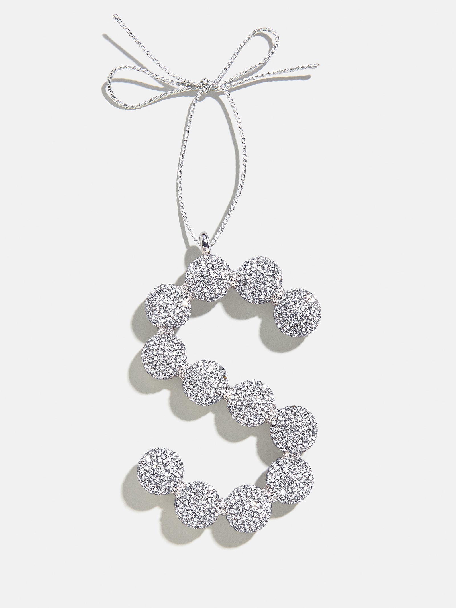 Merry Monogram Ornament - Silver/Pavé