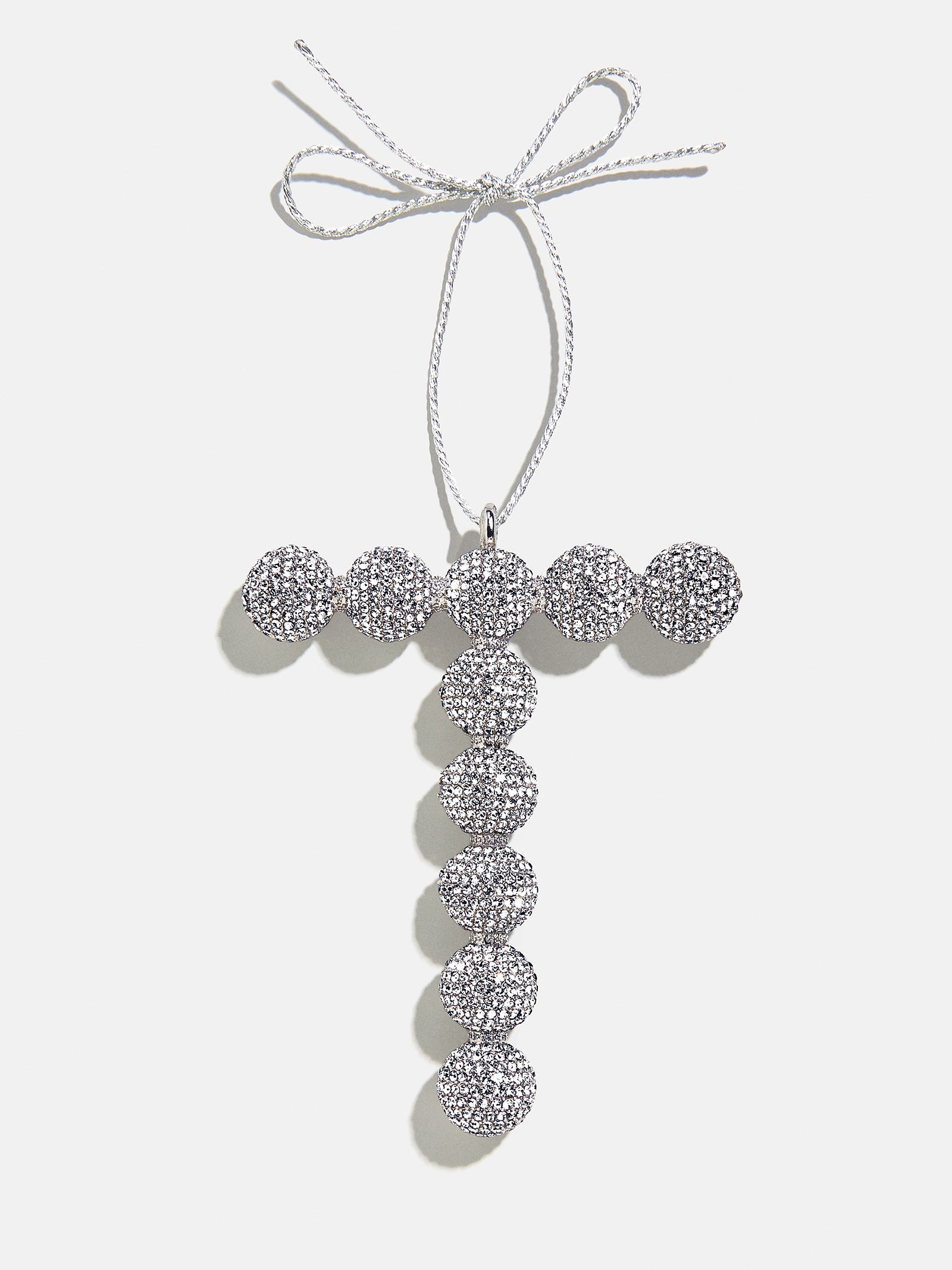 Merry Monogram Ornament - Silver/Pavé