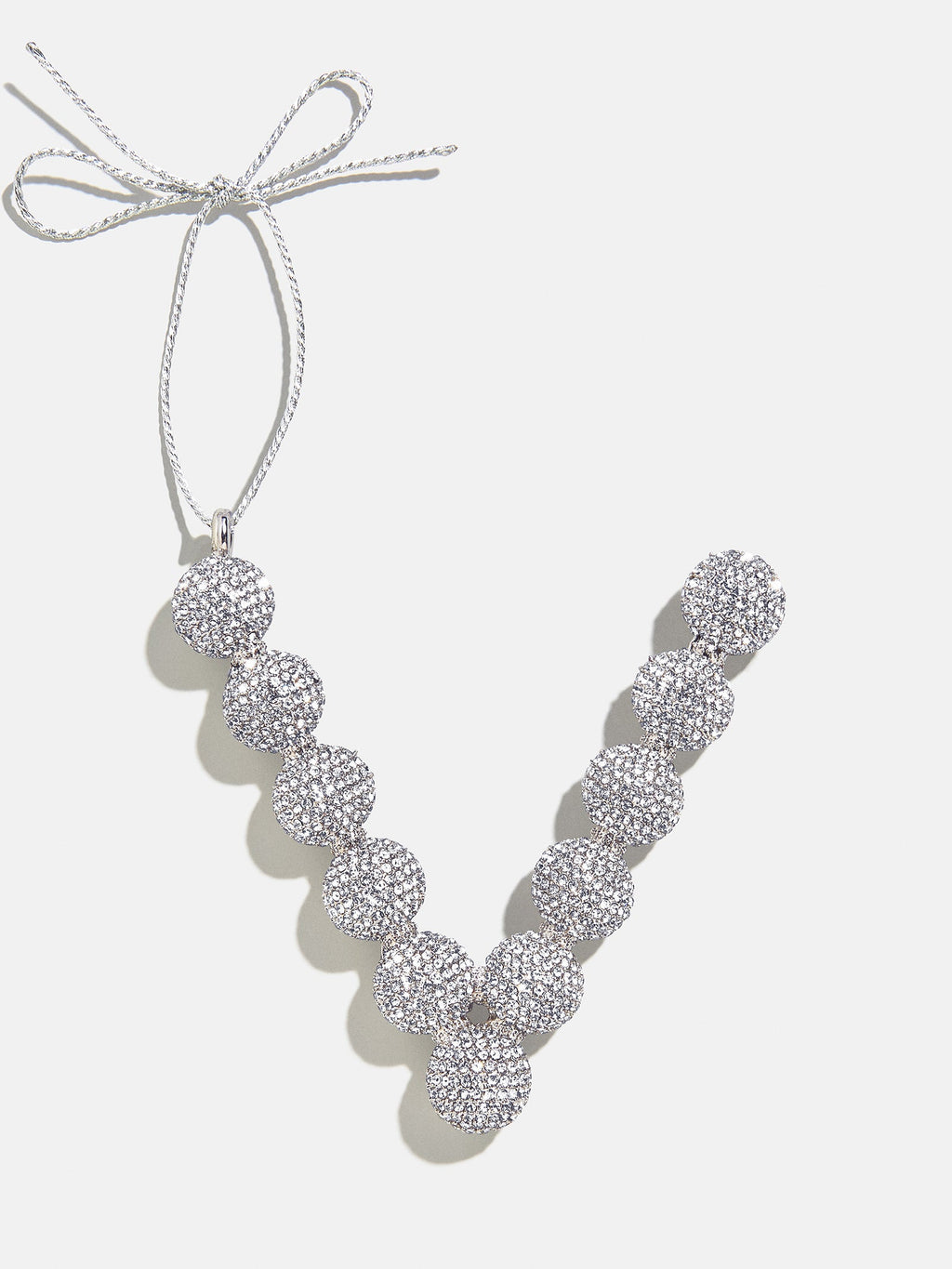 Merry Monogram Ornament - Silver/Pavé