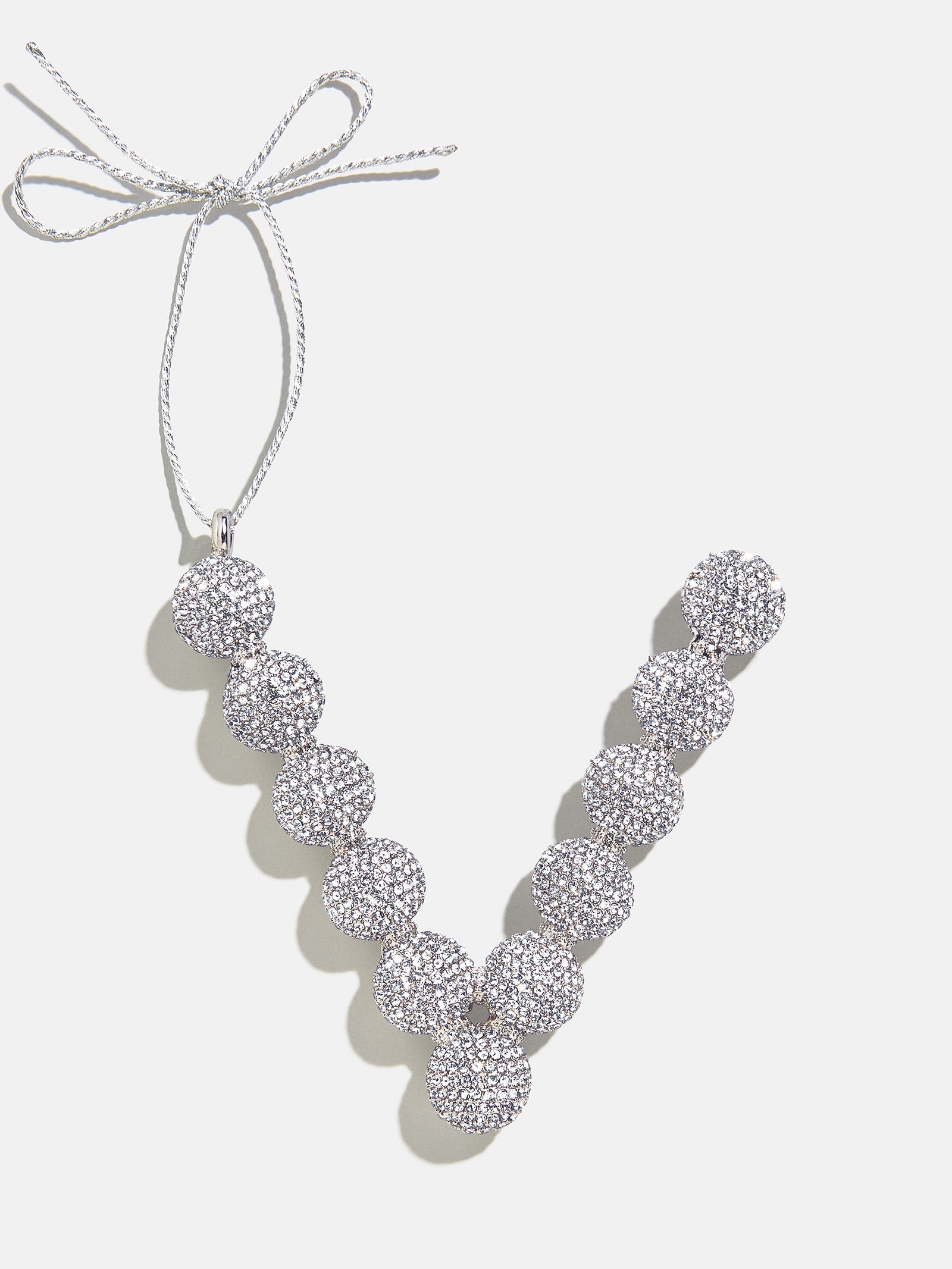 Merry Monogram Ornament - Silver/Pavé