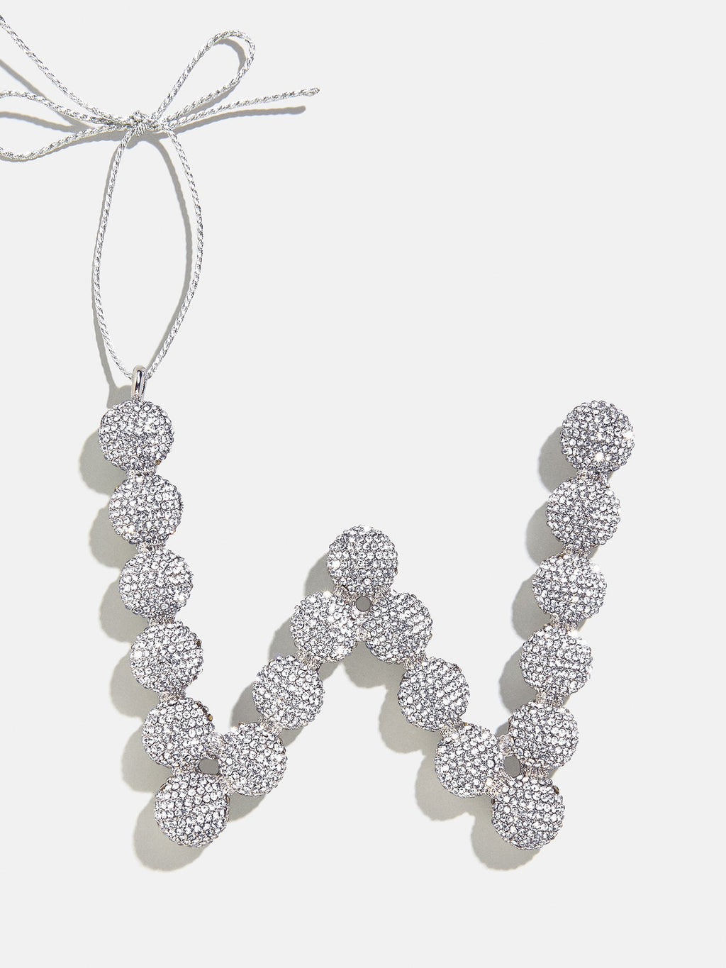Merry Monogram Ornament - Silver/Pavé