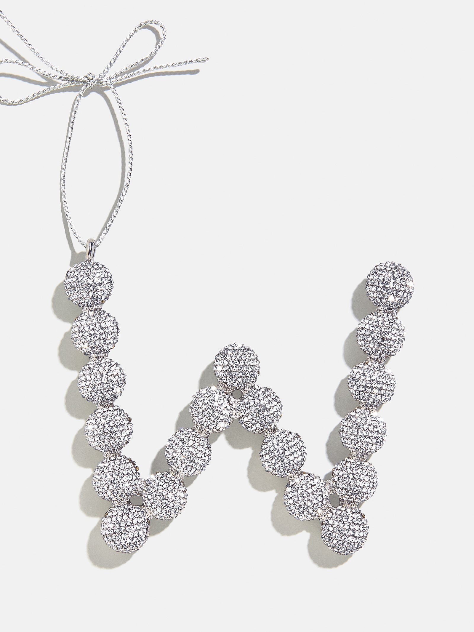 Merry Monogram Ornament - Silver/Pavé