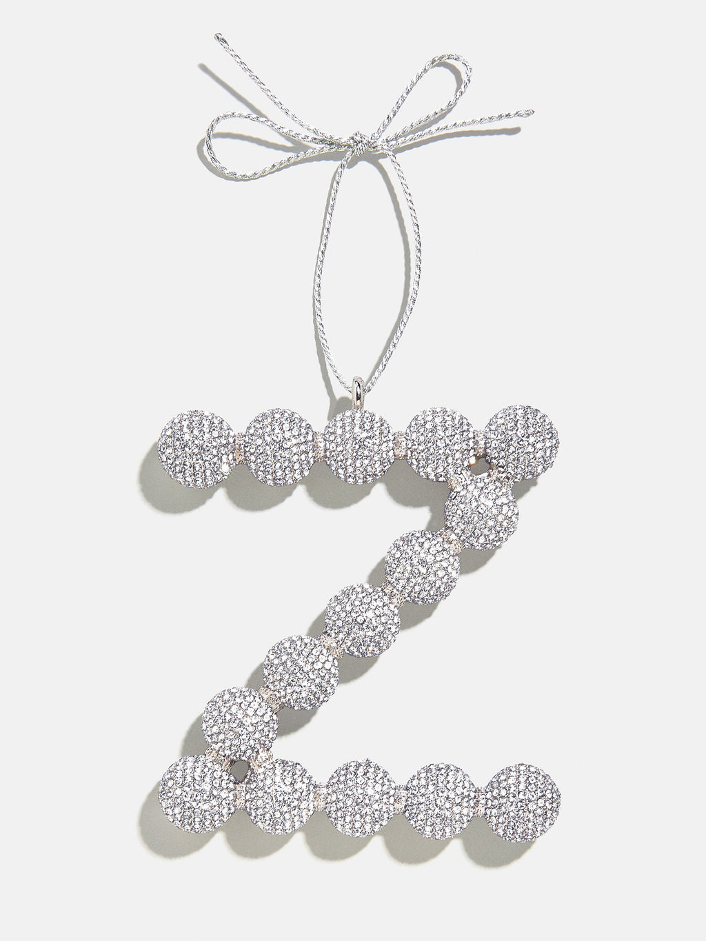 Merry Monogram Ornament - Silver/Pavé