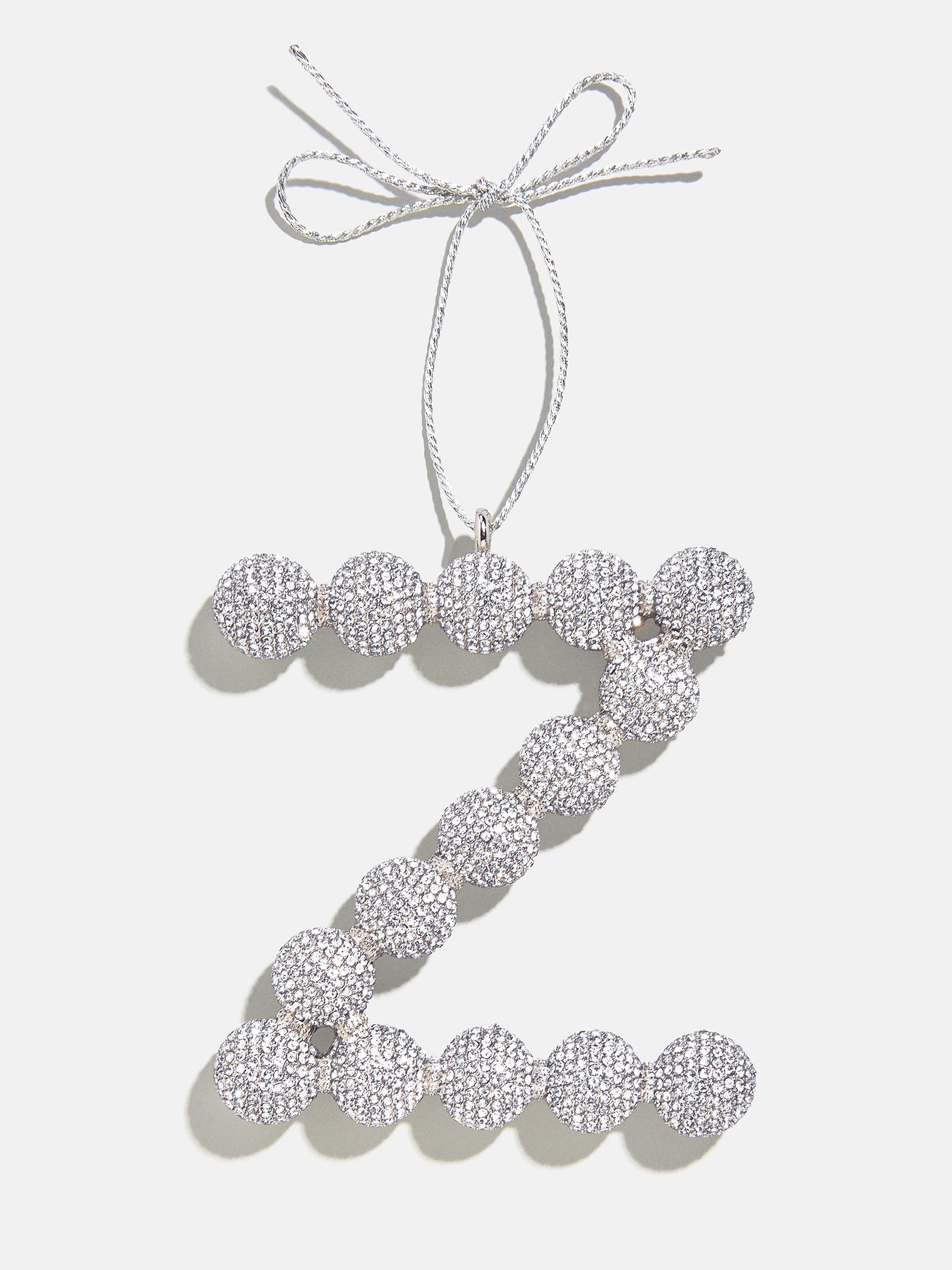 Merry Monogram Ornament - Silver/Pavé