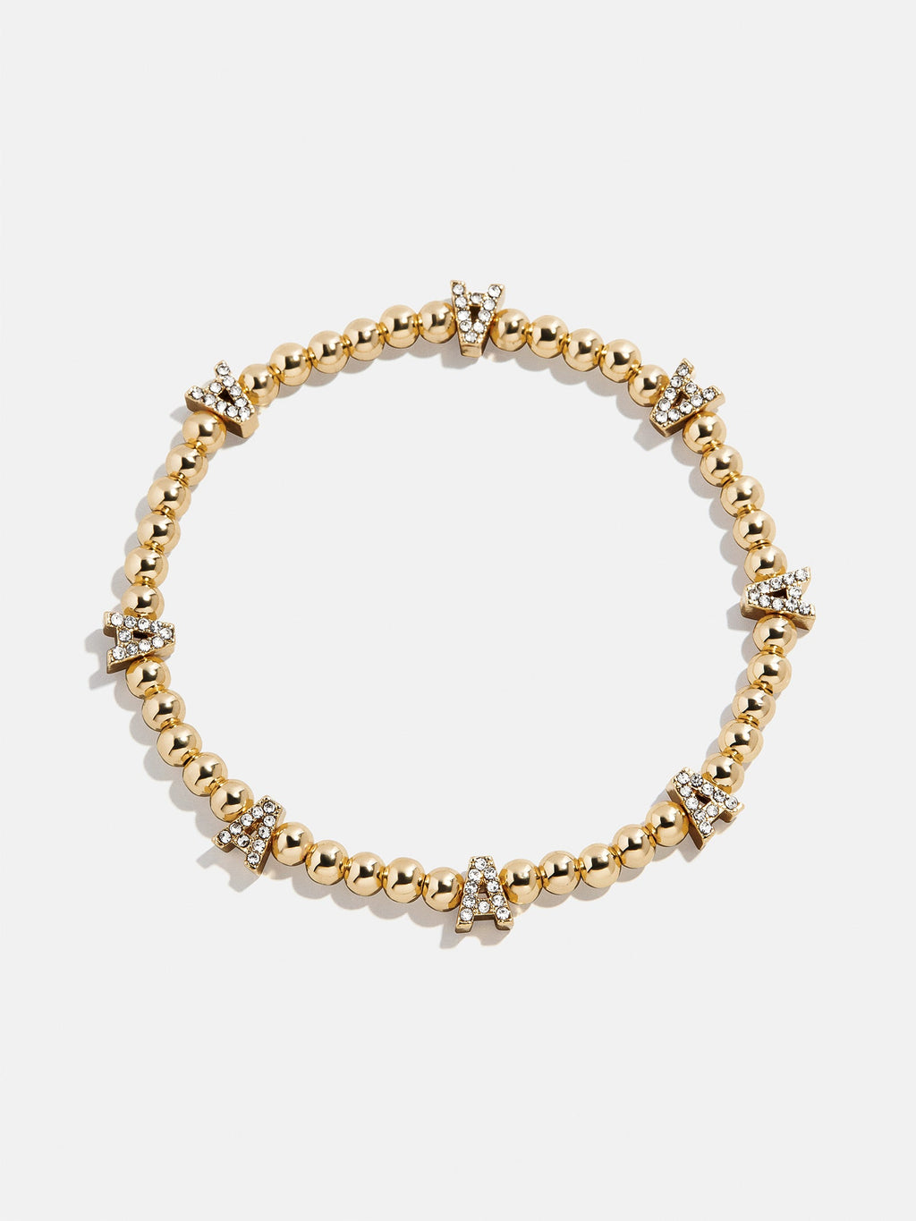 Gold/Pavé Repeating Initial Pisa Bracelet - A