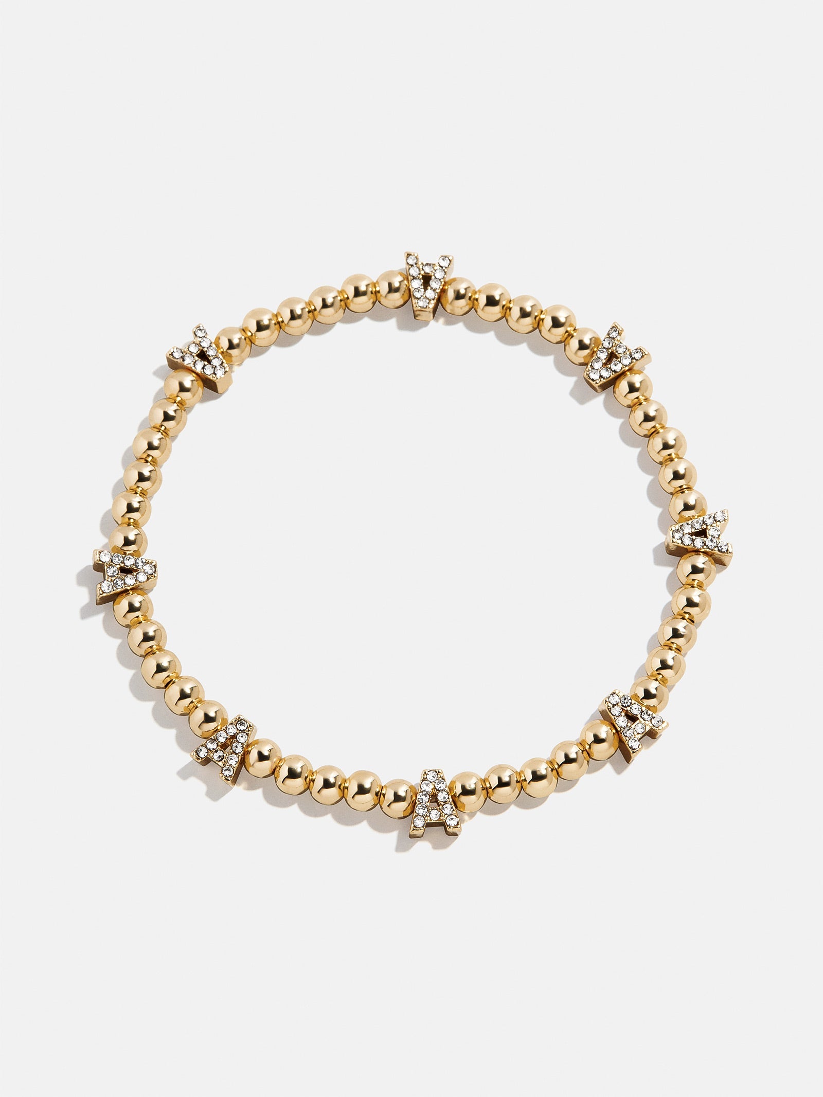 Gold/Pavé Repeating Initial Pisa Bracelet - A