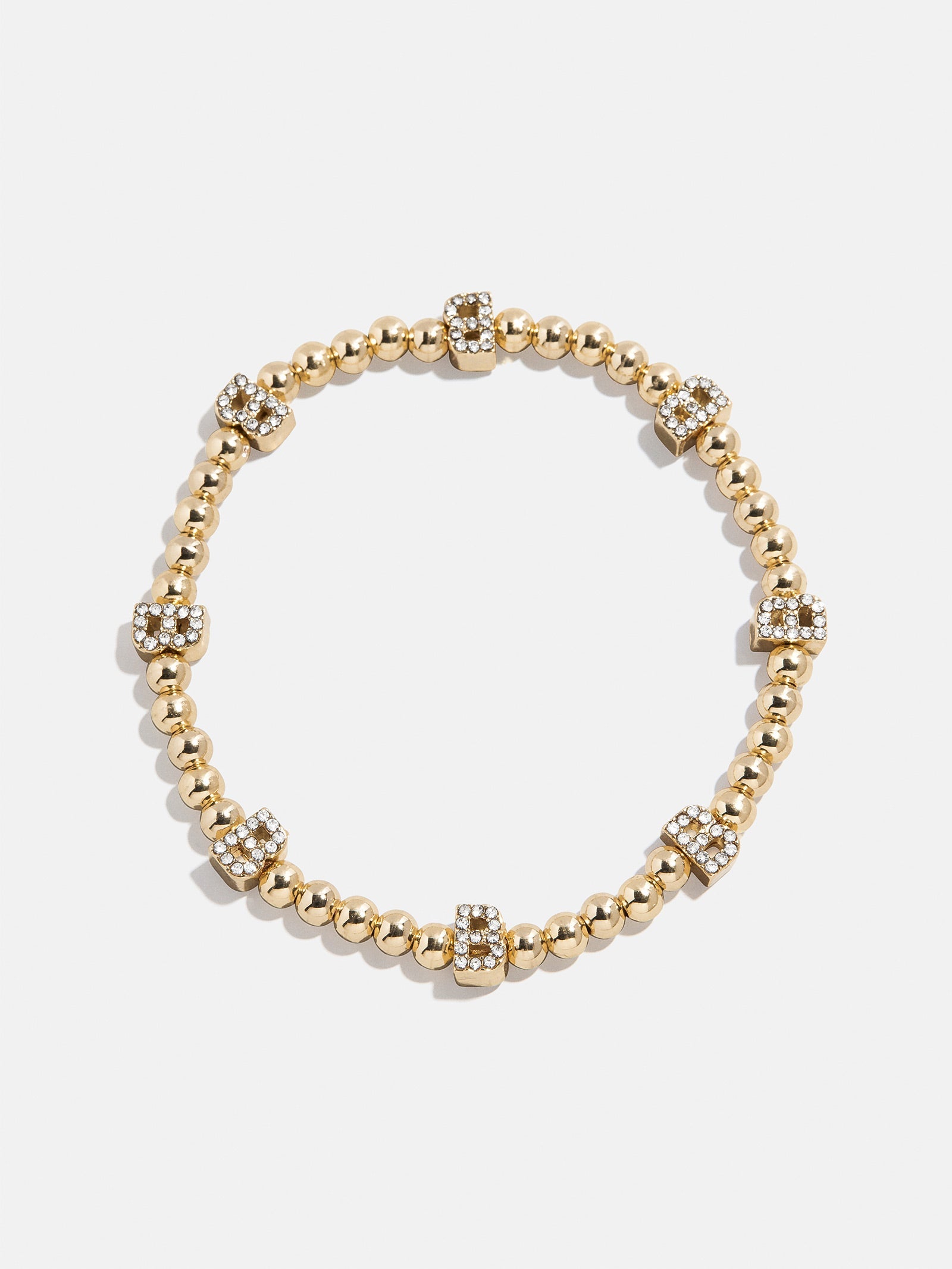 Gold/Pavé Repeating Initial Pisa Bracelet - B