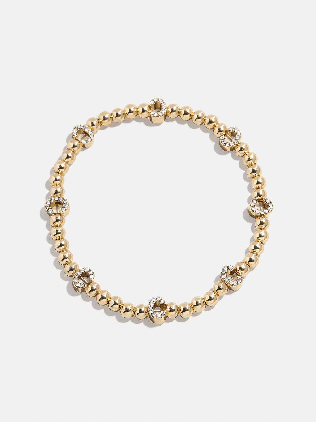 Gold/Pavé Repeating Initial Pisa Bracelet - C