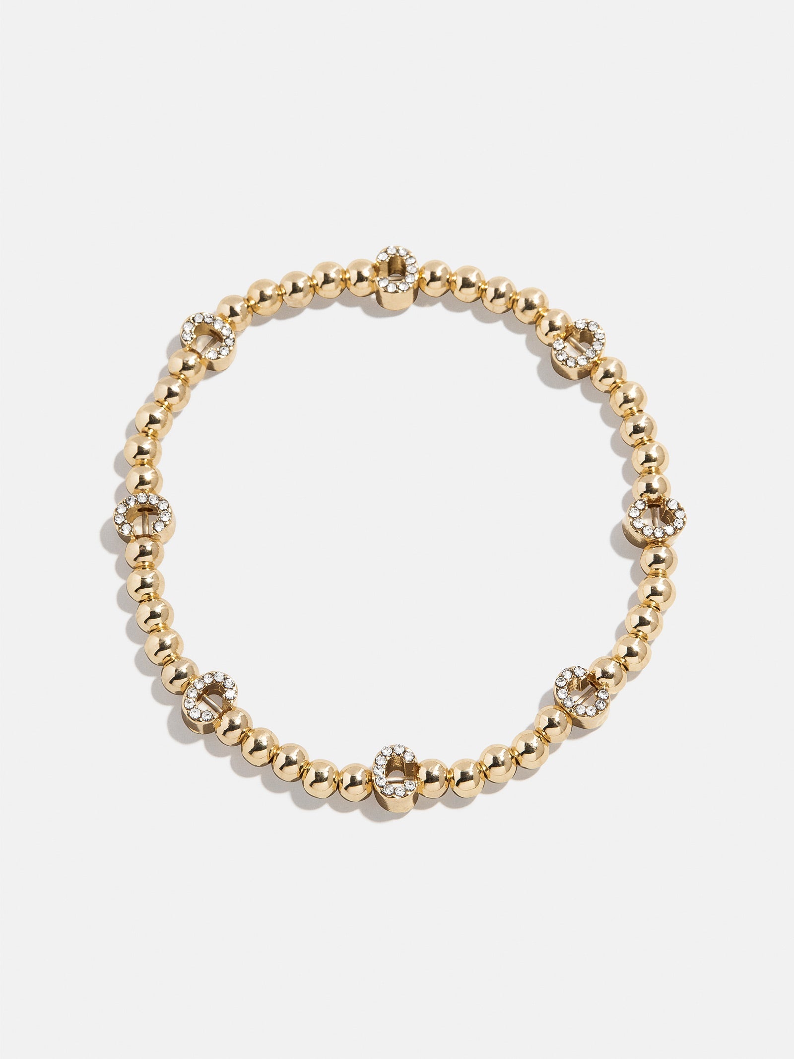 Gold/Pavé Repeating Initial Pisa Bracelet - C