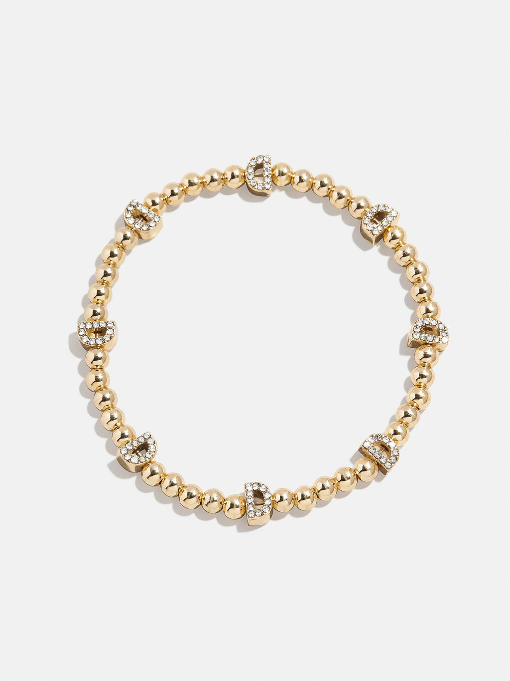 Gold/Pavé Repeating Initial Pisa Bracelet - D
