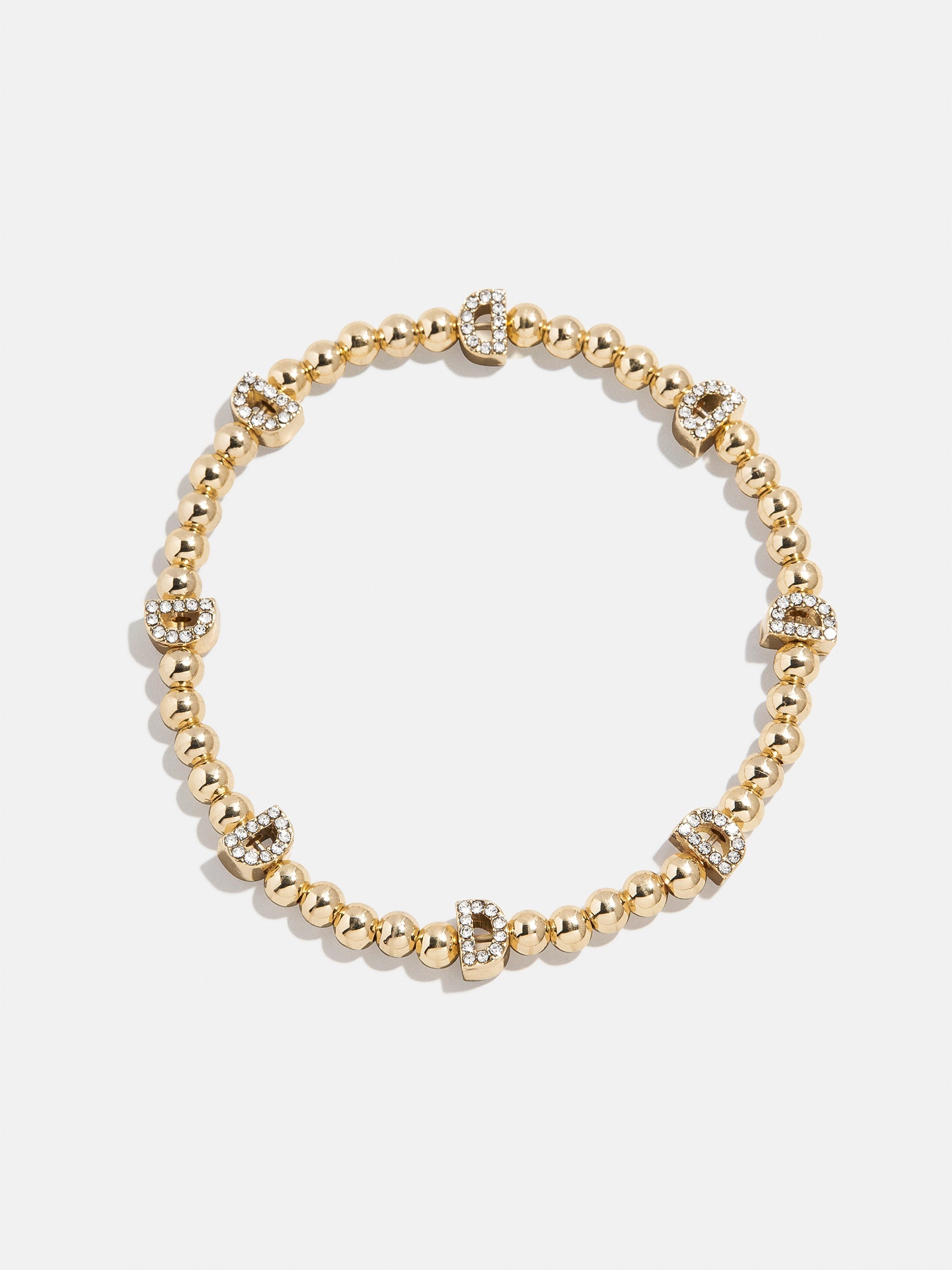 Gold/Pavé Repeating Initial Pisa Bracelet - D