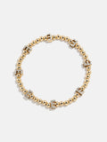 Gold/Pavé Repeating Initial Pisa Bracelet - E