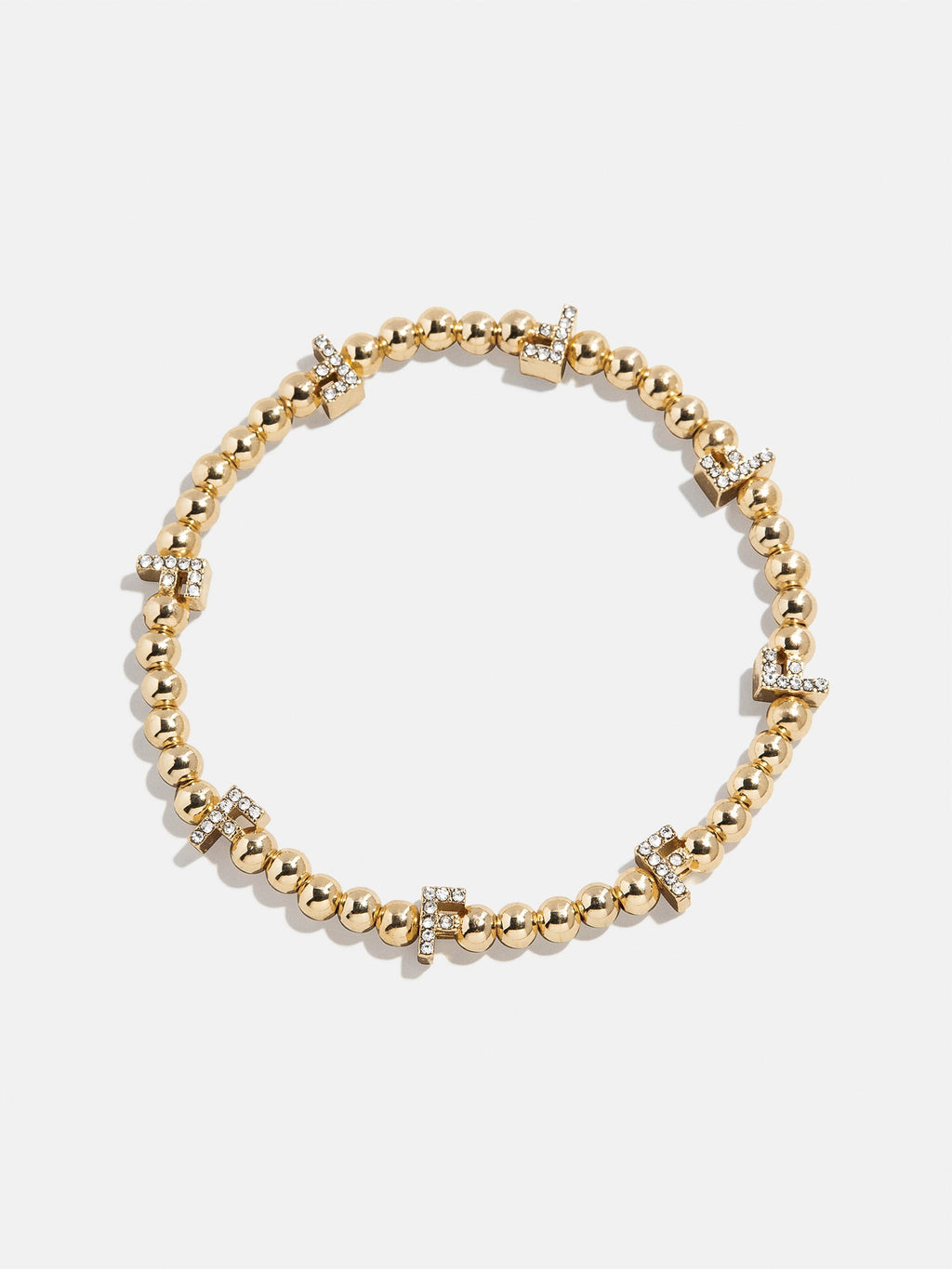 Gold/Pavé Repeating Initial Pisa Bracelet - F