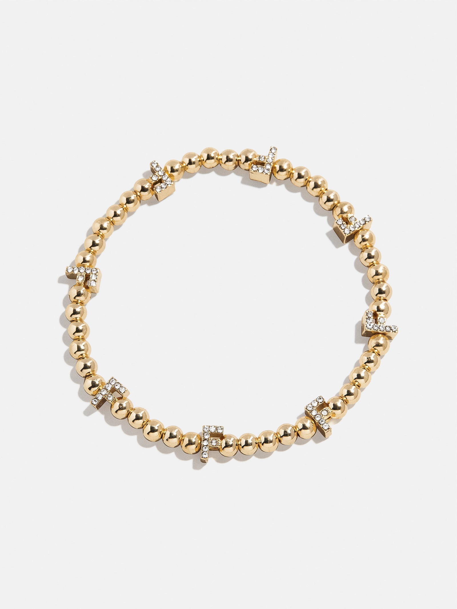 Gold/Pavé Repeating Initial Pisa Bracelet - F