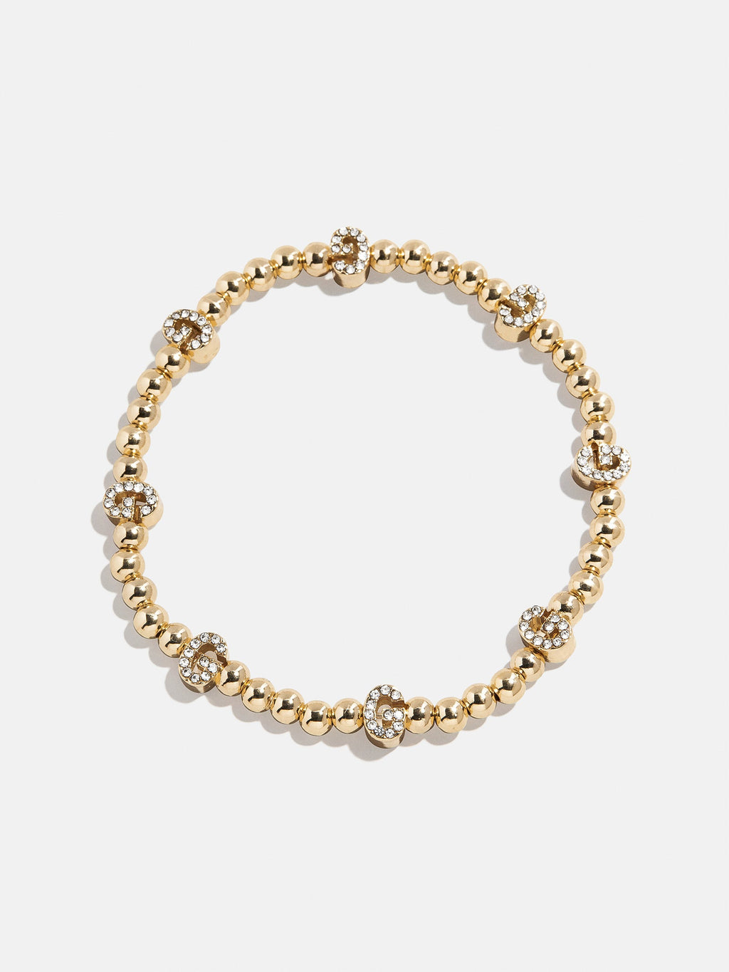 Gold/Pavé Repeating Initial Pisa Bracelet - G