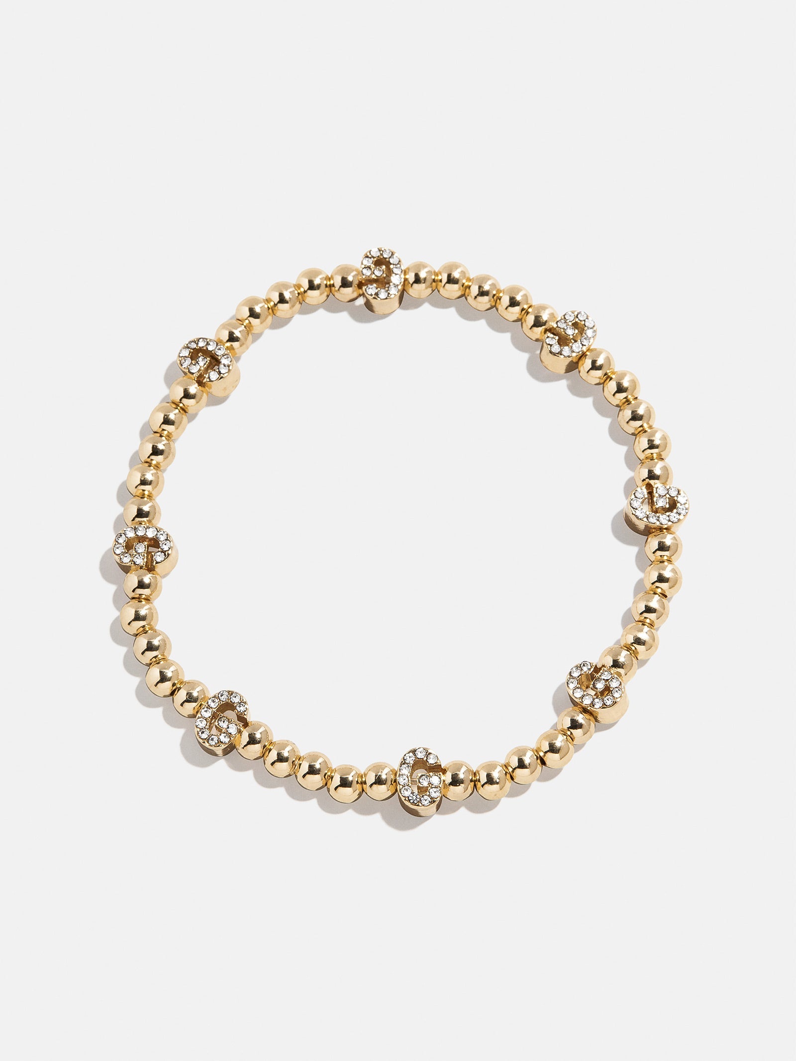 Gold/Pavé Repeating Initial Pisa Bracelet - G