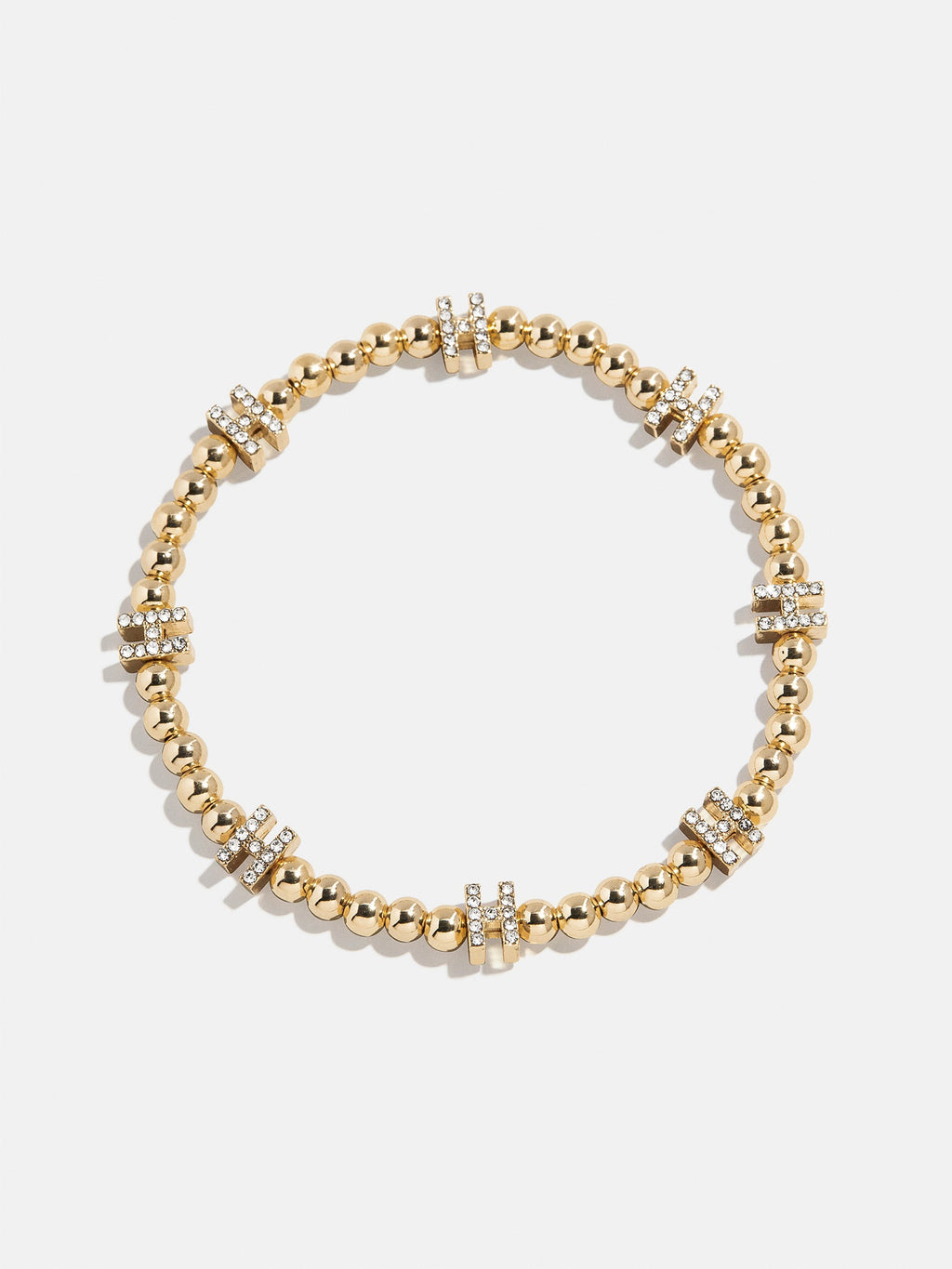 Gold/Pavé Repeating Initial Pisa Bracelet - H