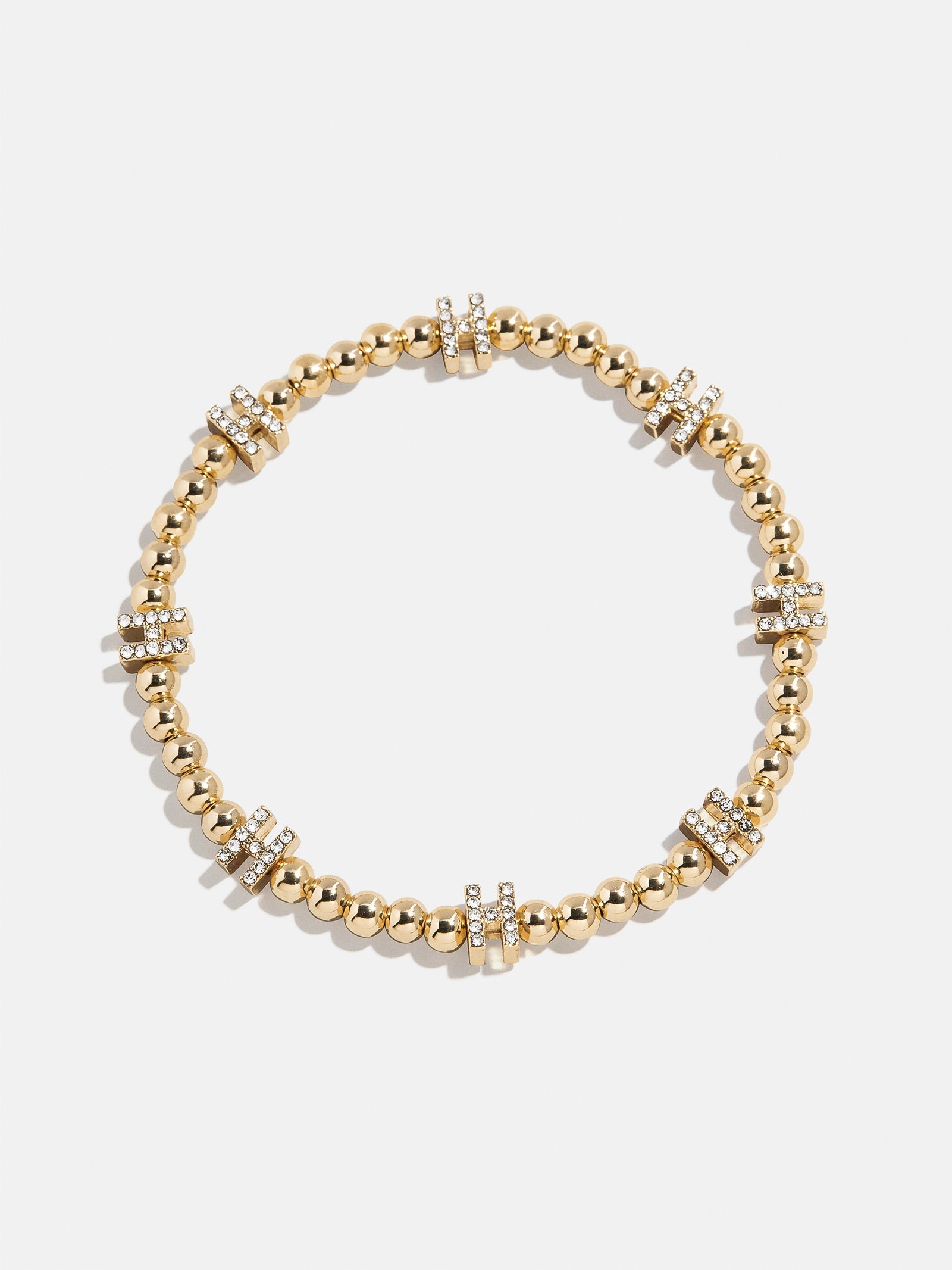 Gold/Pavé Repeating Initial Pisa Bracelet - H