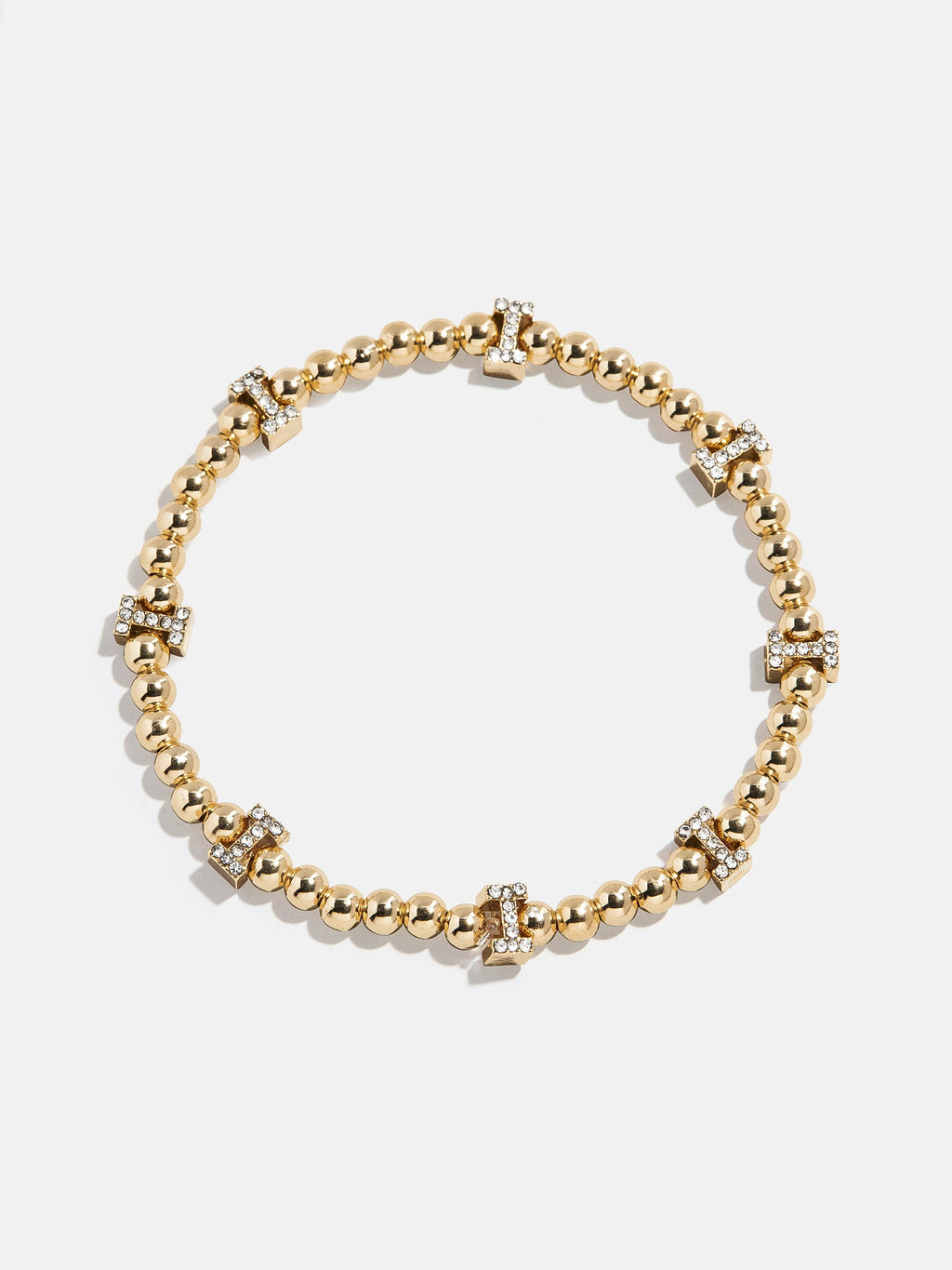Gold/Pavé Repeating Initial Pisa Bracelet - I