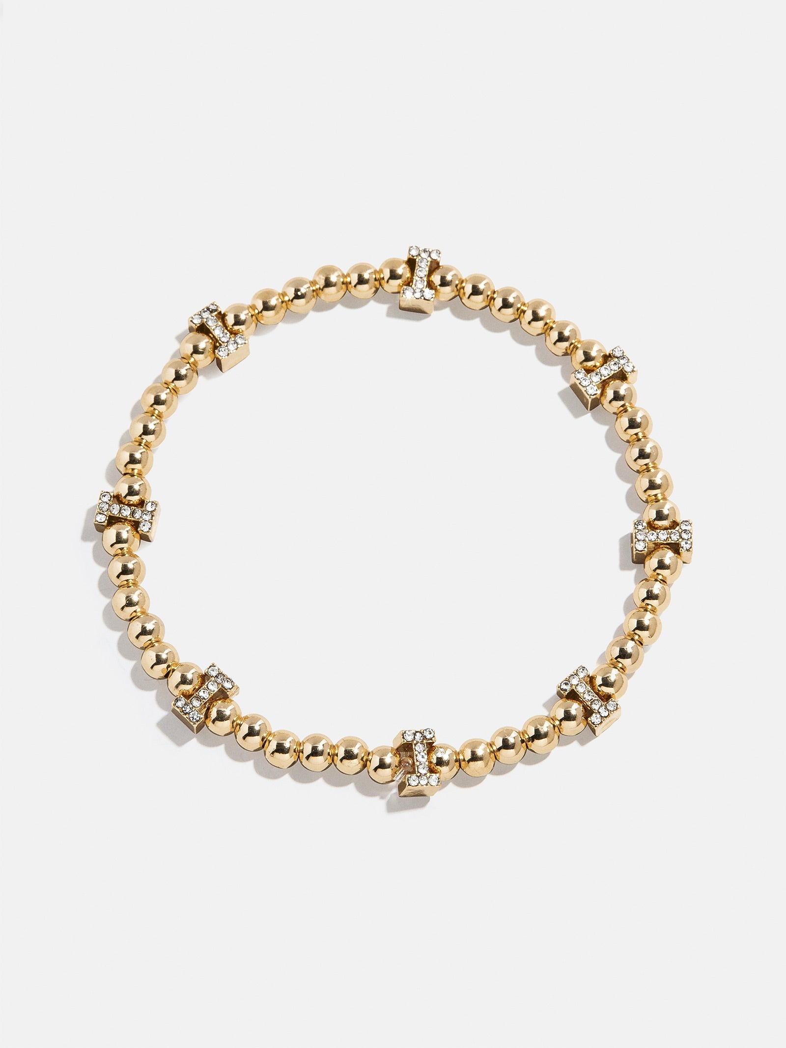 Gold/Pavé Repeating Initial Pisa Bracelet - I