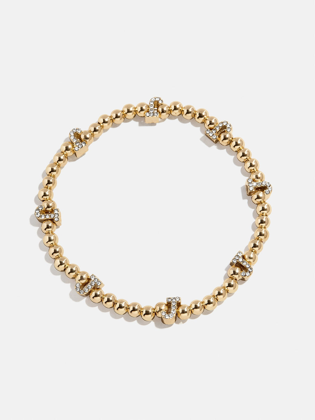 Gold/Pavé Repeating Initial Pisa Bracelet - J
