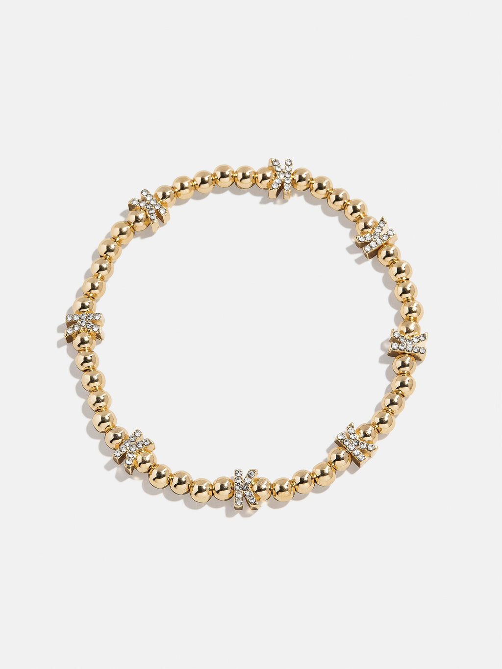 Gold/Pavé Repeating Initial Pisa Bracelet - K