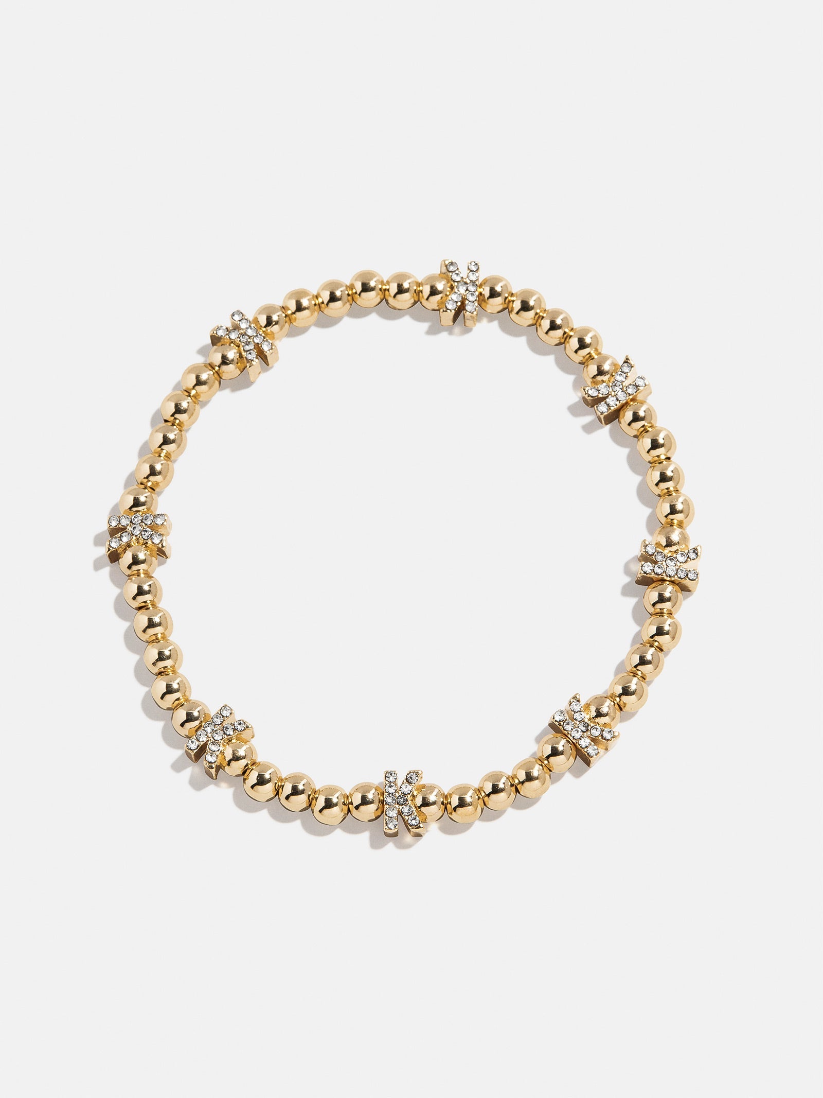 Gold/Pavé Repeating Initial Pisa Bracelet - K