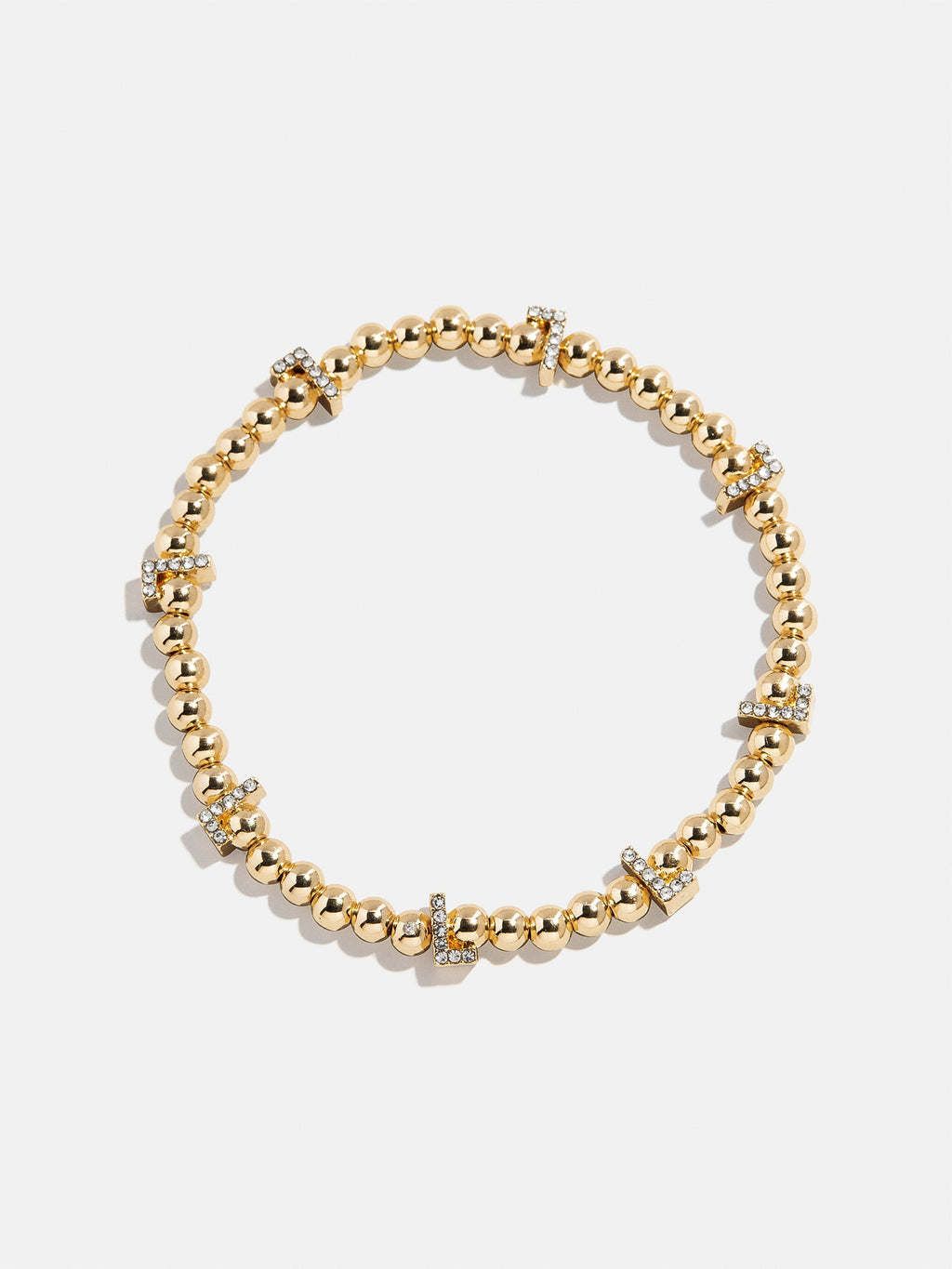 Gold/Pavé Repeating Initial Pisa Bracelet - L