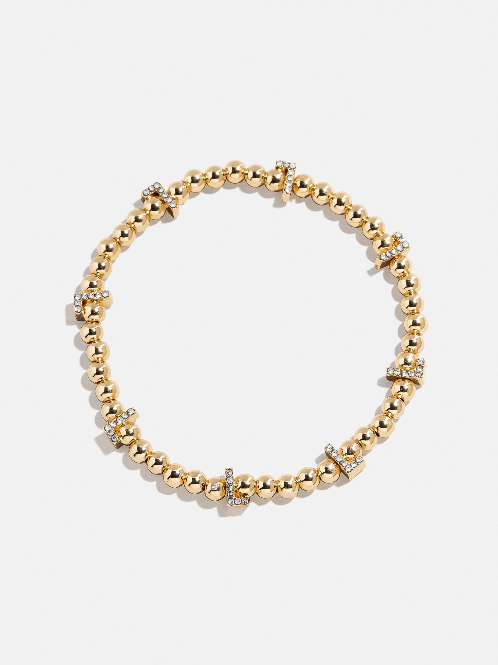 Gold/Pavé Repeating Initial Pisa Bracelet - L