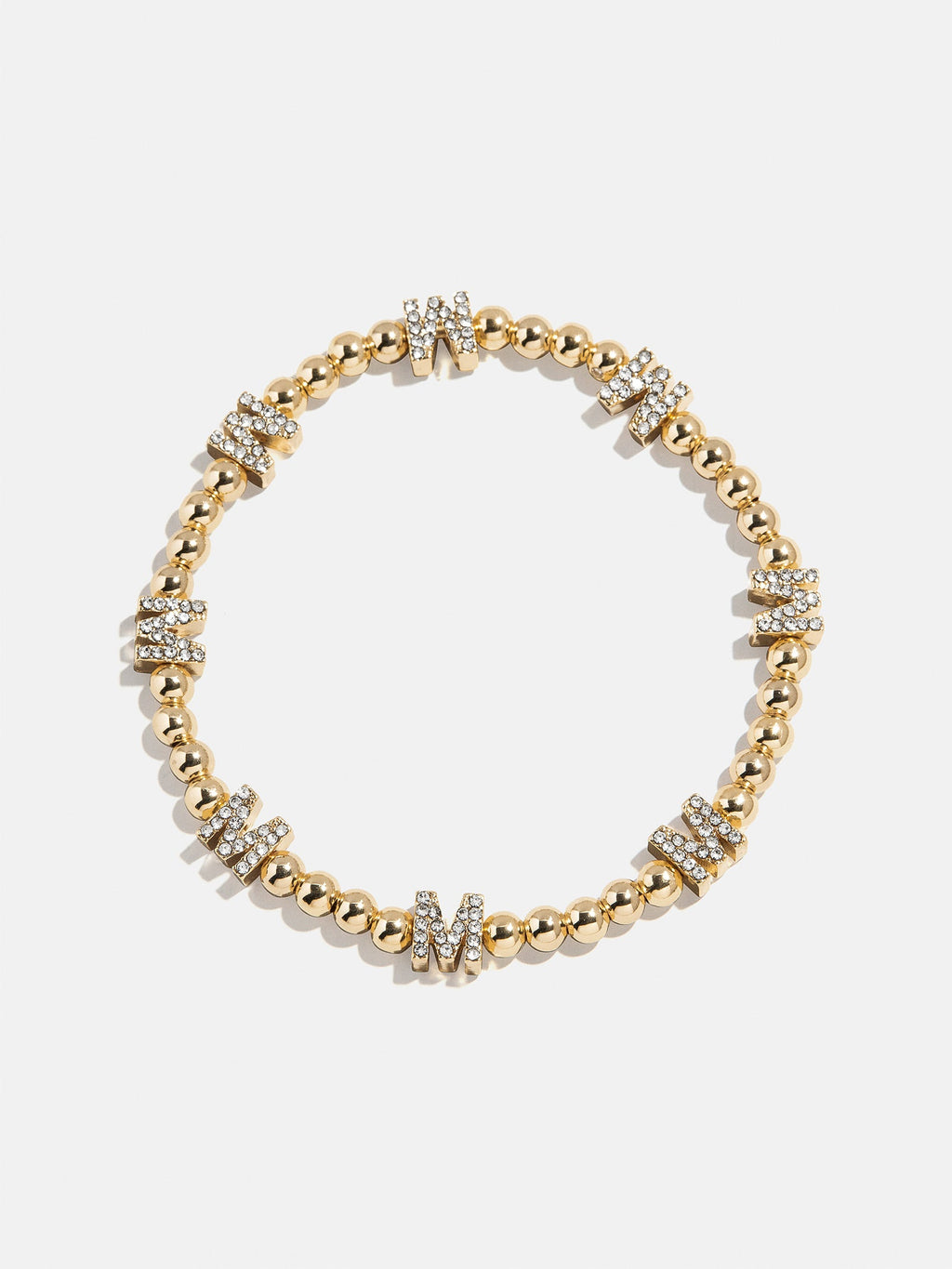 Gold/Pavé Repeating Initial Pisa Bracelet - M